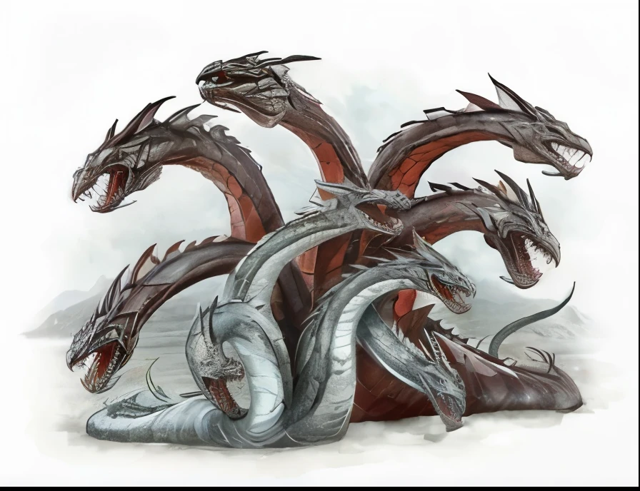 the Hydra is a monstrous serpent with nine serpent heads 