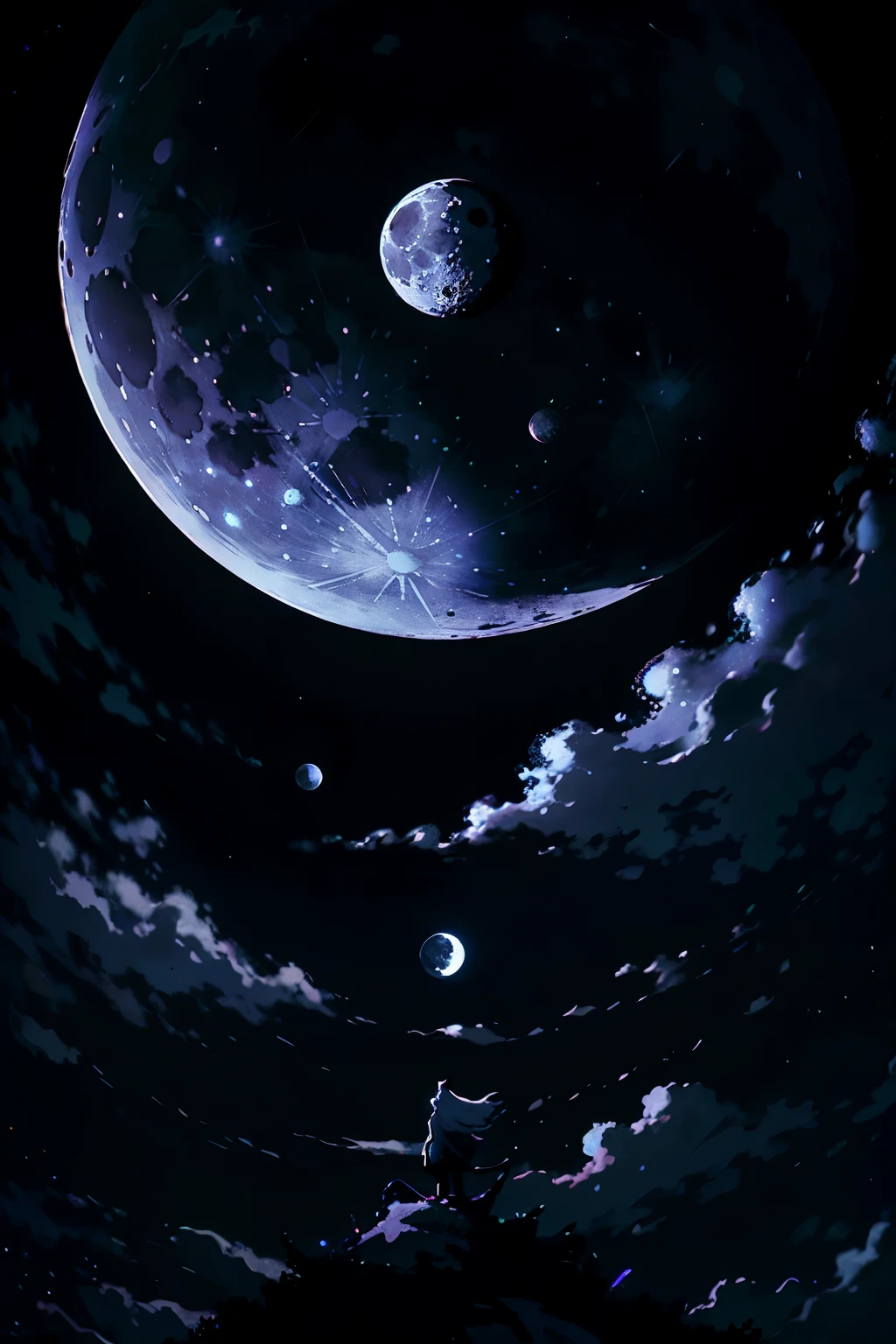 The best sub-height, extremely fine, perfect detail, 4K, 8K, anime wallpaper, NFFSW, night sky, with black background, ethereal cartoon style, moon full, lunar backdrop, moon on sky, moonlit backdrop, on moon, full moon background, with full moon in the sky, moon full, the moon is in the sky, moonlit backdrop, big white moon background, moon, moon on sky, far side of the moon, moon in clouds, white clouds.
Immersed in an ethereal cartoon style, this top-quality masterpiece captivates with its extremely fine details. The 4K and 8K resolution grants it the status of a highly sought-after anime wallpaper, perfect for