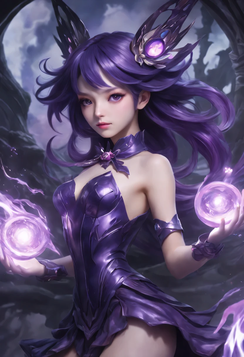 "Create hyper-verbose, best quality, High resolution masterpiece,Depicts shadow elements and magical girls radiating purple energy" perfect shade, High quality shadows, lifelike,