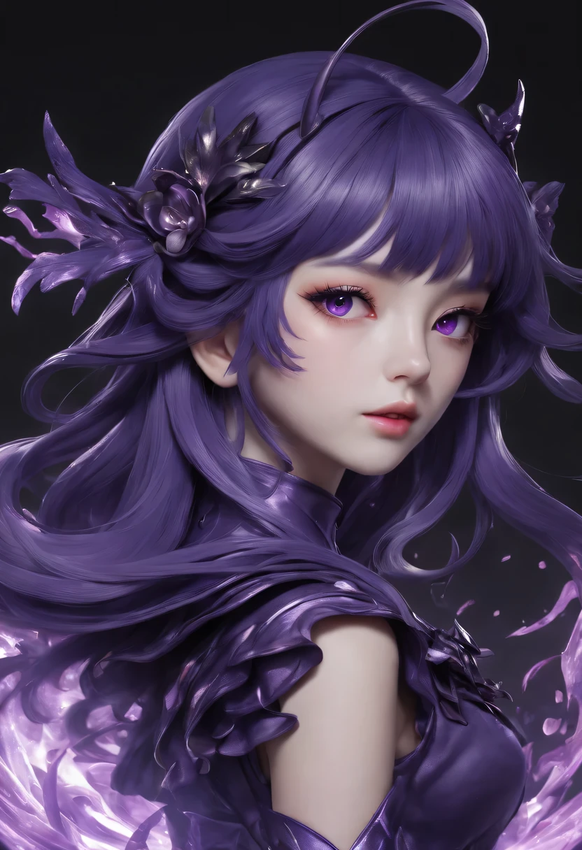 "Create hyper-verbose, best quality, High resolution masterpiece，Depicts shadow elements and magical girls radiating purple energy" perfect shade, High quality shadows, lifelike,