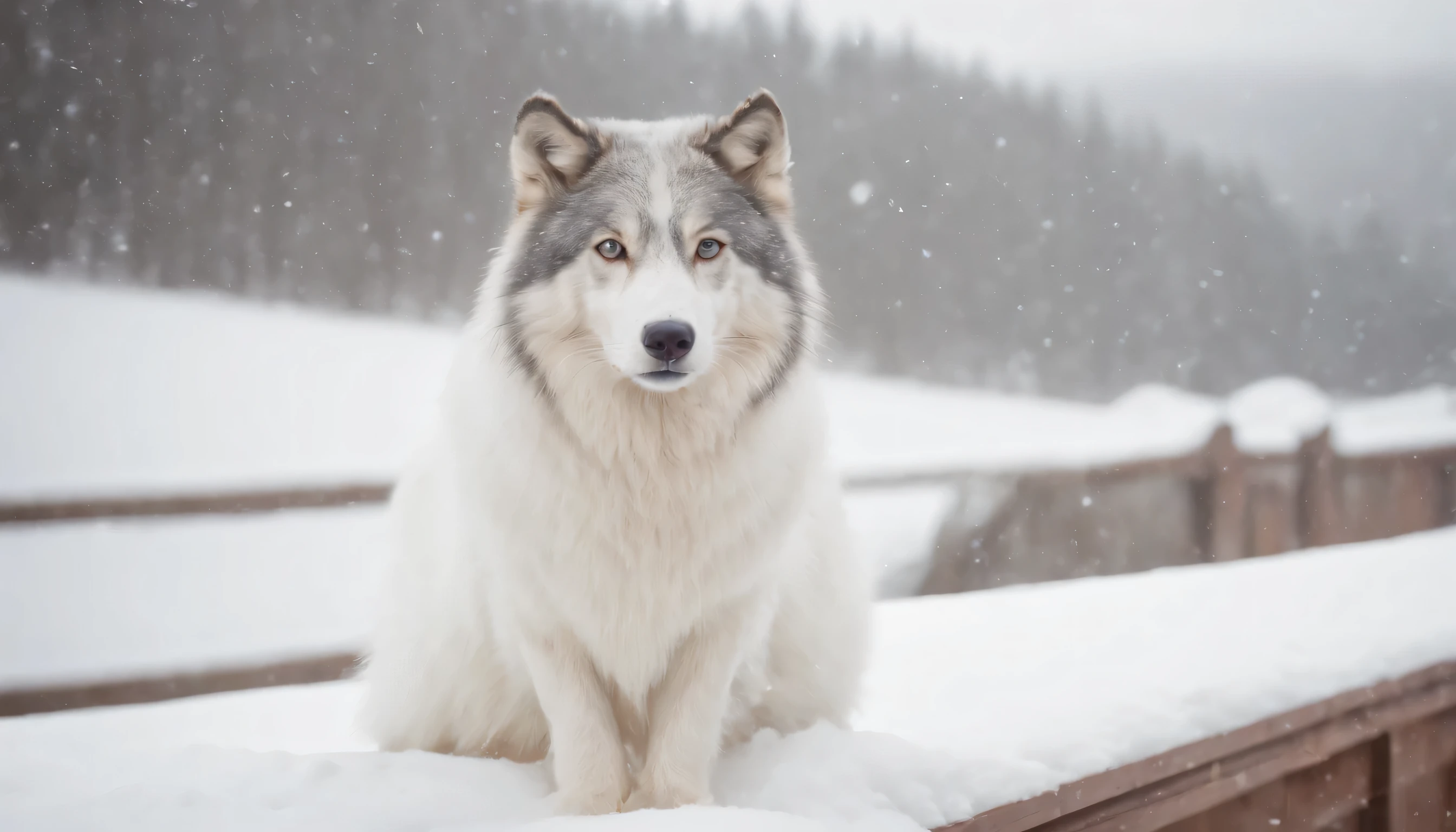 (Highly detailed CG Unity 8K wallpaper、masterpiece、highest quality、Super detailed)、(best lighting、best shadow、very delicate and beautiful)、highest quality、8K、Detailed facial depiction、masterpiece、highest quality、clear image quality、Photo of snowy scenery seen from the window