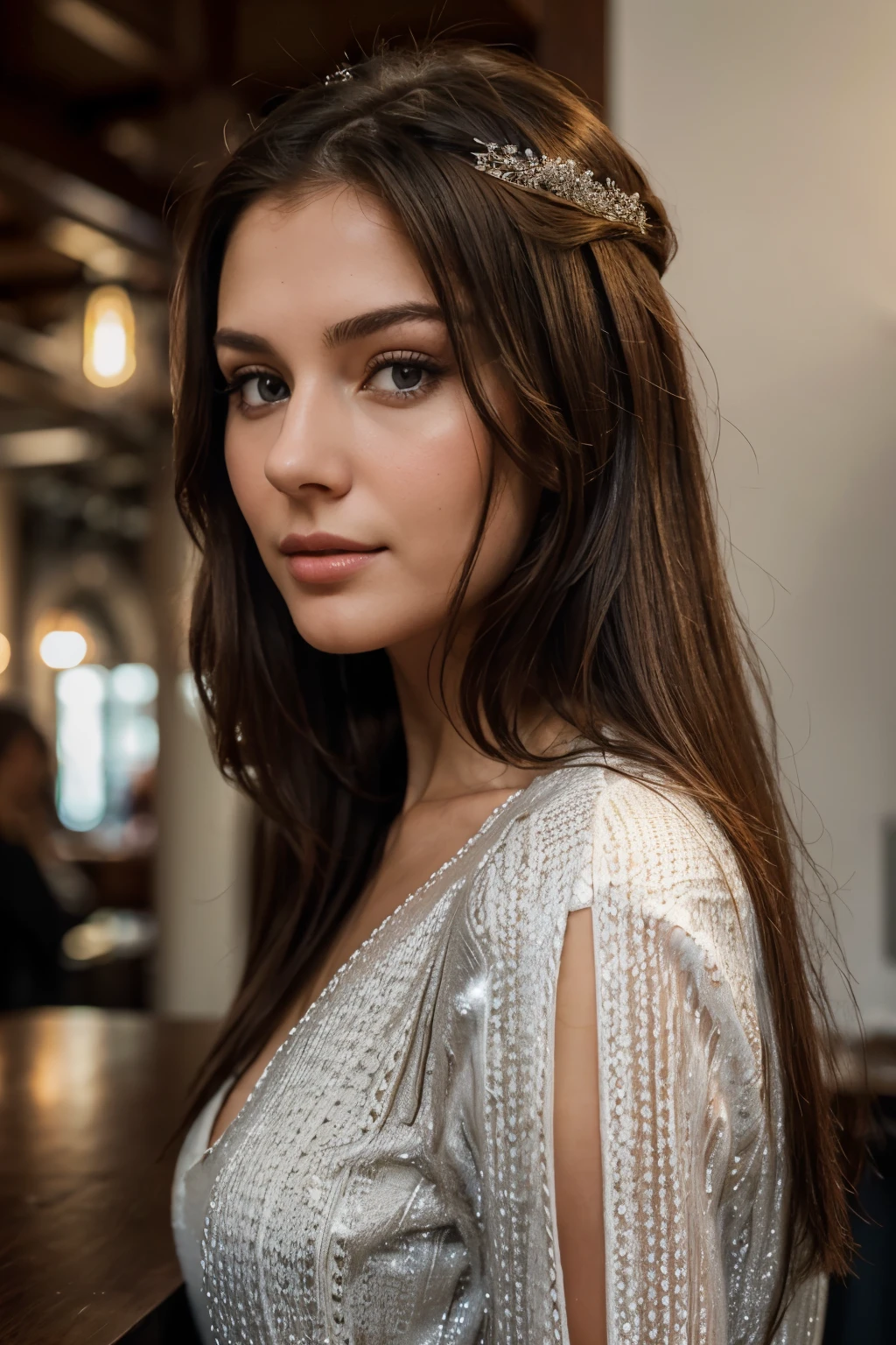 the whole body can be seen standing in a cafe modern cool realistic outfit orders a coffee at the counter is photographed from the side side profile (Realistische Beleuchtung, Meisterwerk:1.3), (8 TAUSEND, fotorealistisch, RAW-Foto, best quality: 1.4), (1girl), ultradetailliert, Eine Frau, kastanienbraunes Haar, glitzernde t, pretty face, (realistisches Gesicht), (kastanienbraunes Haar, lange Haare:1.3), beautiful hairstyle, realistische Augen, beautiful detailed eyes, (Realistische Haut), nice skin, beautiful Brunette woman, Beautiful brunette girl, attraktive Frau, Brunette woman, beautiful woman, Photo of a beautiful woman, attractive pretty face, Gorgeous woman, sweet woman, beautiful beautiful woman, beautiful attractive face, pretty girl, schulterlanges Haar, Glattes Haar, European, sexy, Happy