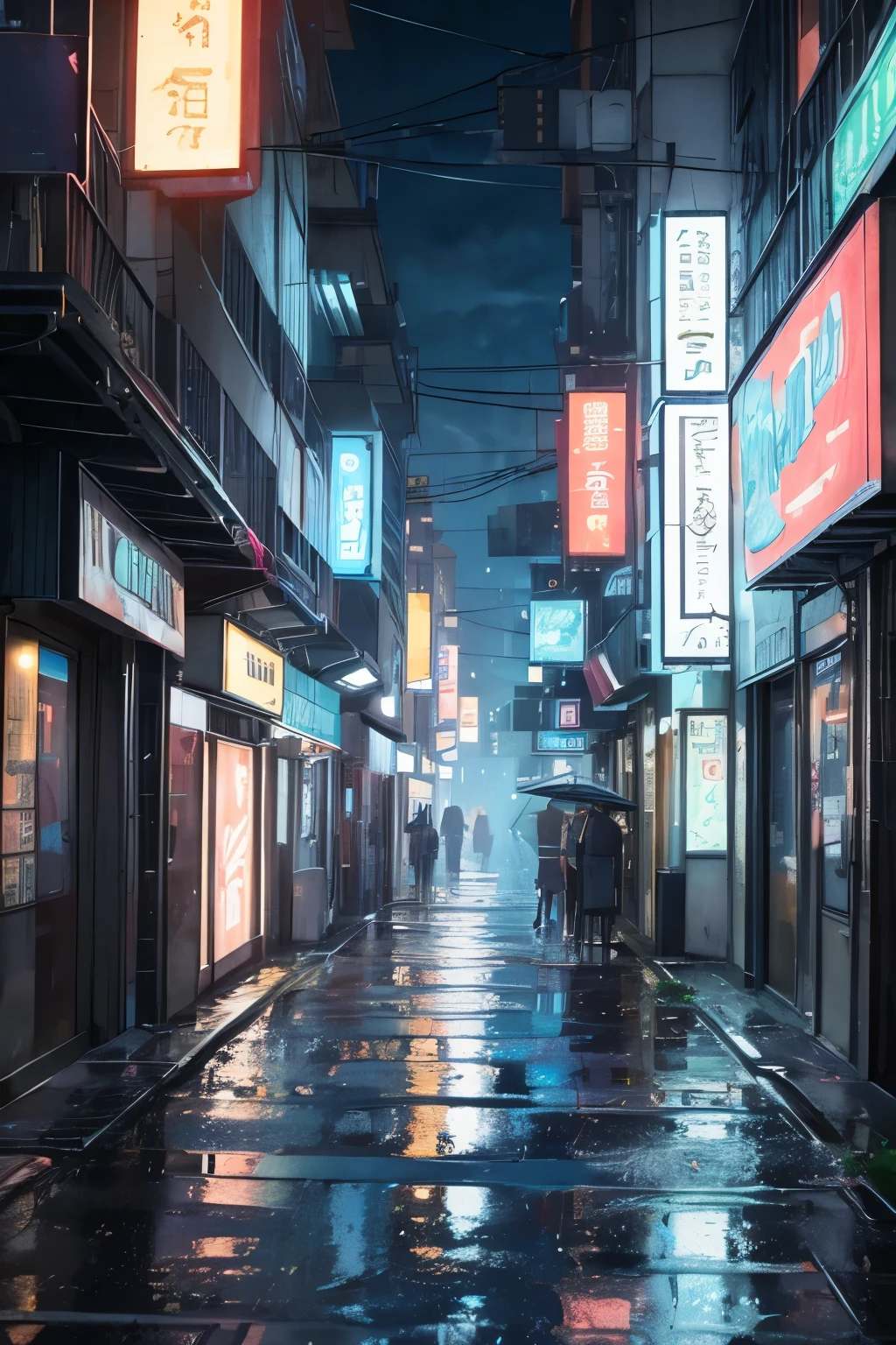 masterpiece, best quality, 16K UHD, 8K, highres, 1.2, ultra-detailed, photorealistic: 1.37,
city street, post-apocalyptic, cyberpunk-style,
bustling, neon-lit, gritty, dystopian,
high-rise buildings, ae86 trueno, futuristic architecture,
dilapidated buildings, dark alleyways,
heavy rain, pouring rain, flickering streetlights,
glowing signs, holographic advertisements, reflective wet pavement,
abandoned vehicles, smoke-filled atmosphere