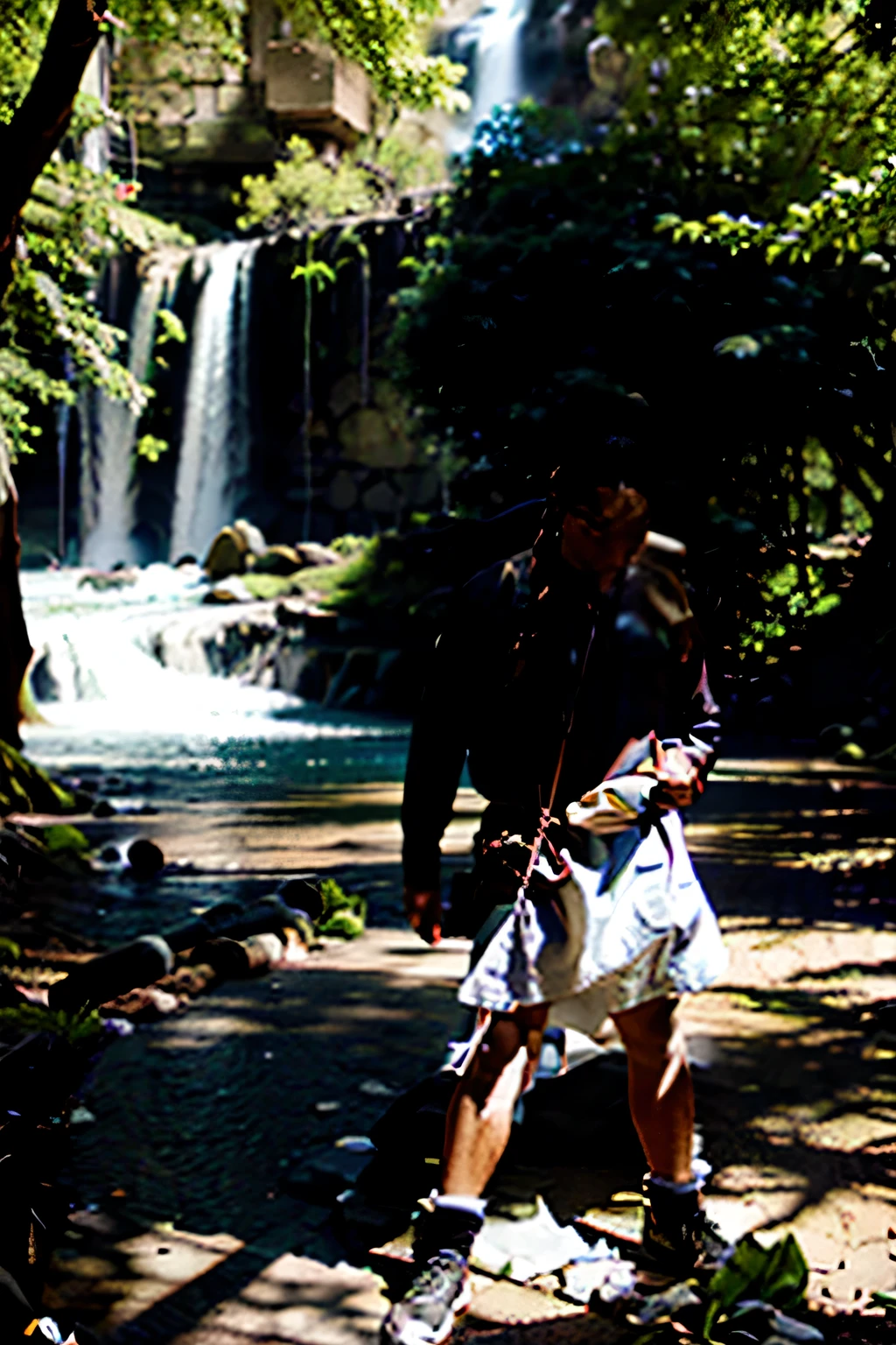  CLOTHES WITH BRAIDED HAIR, IN FRONT OF A WATERFALL WITH LARGE TREES AND FLOWERS ON THE GROUND."






AJUDE-ME A MELHORAR ESTA CENA: UM HOMEM NEGRO COR CHOCOLATE COM CORPO DEFINIDO, A BALD MAN HOLDING HANDS WITH A CHOCOLATE-COLORED BLACK WOMAN WEARING WHITE CLOTHES WITH BRAIDED HAIR, IN FRONT OF A WATERFALL WITH LARGE TREES AND FLOWERS ON THE GROUND."


