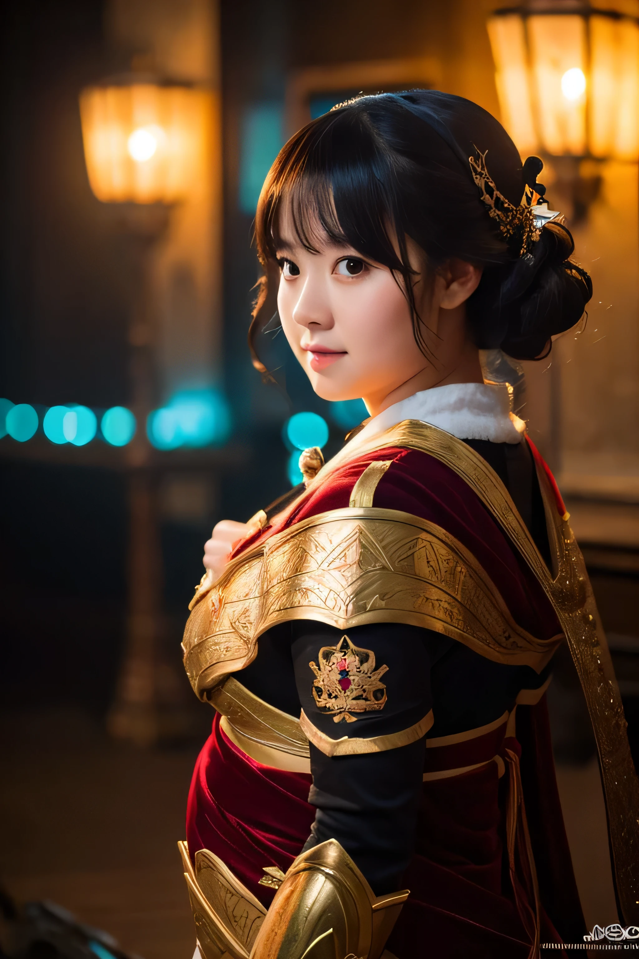 1 female, Overweight, fantasy costume, extremely fat, Chubby, Japanese, 4K, High resolution, masterpiece, highest quality, fine skin, sharp focus, (cinematic lighting)