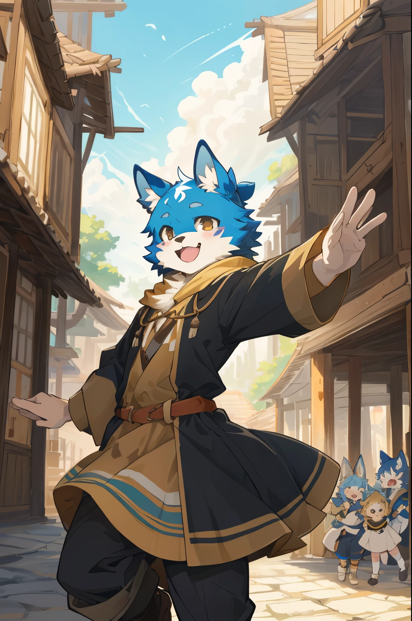 cover_page, super high resolution, detailed background, World Heritage Site, 6+boys, 6+girls, Happy, joyful, absurdres(Photos of solo travelers)(kemono, furry anthro),