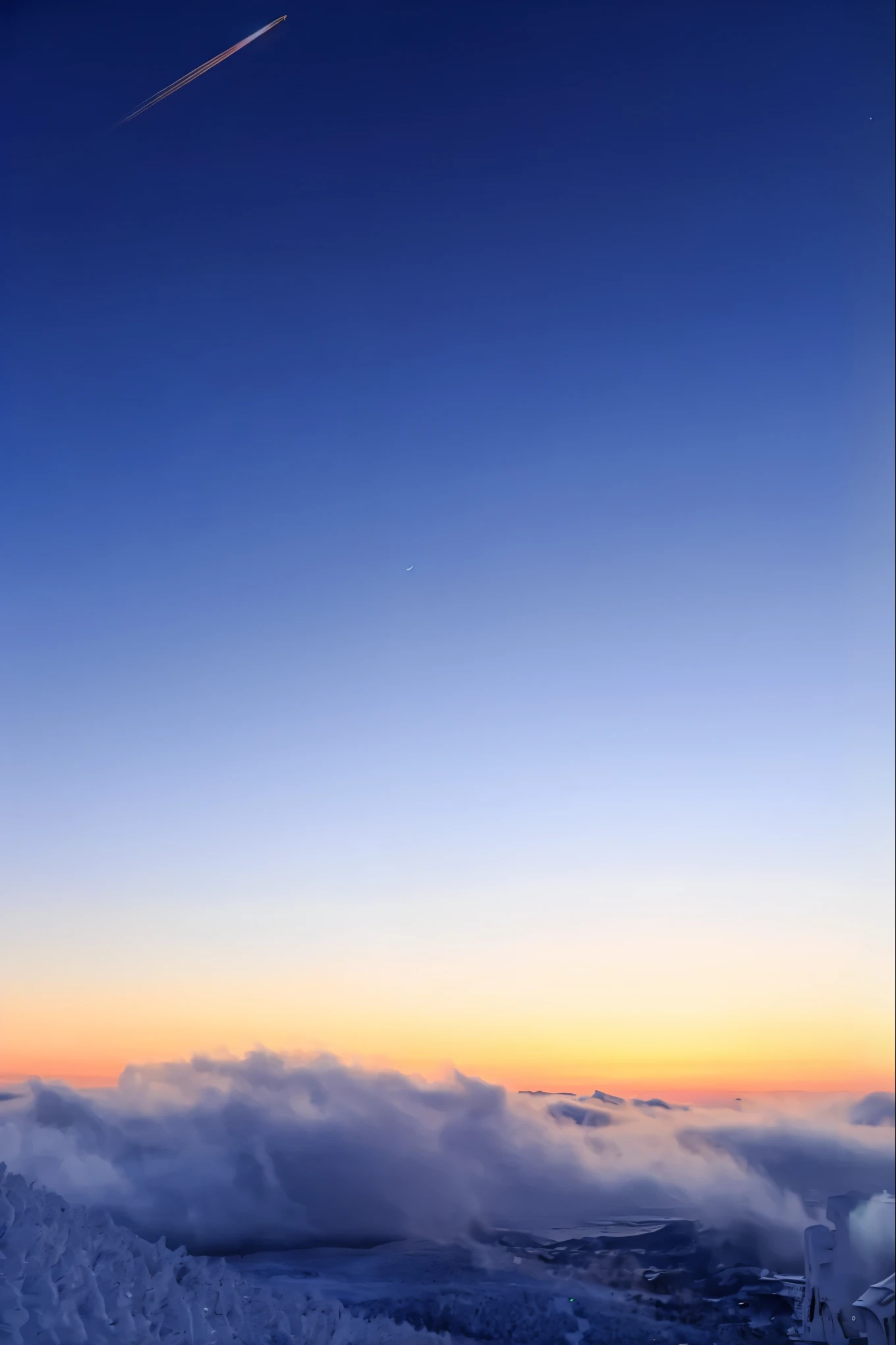 Girl flying naked in the sky