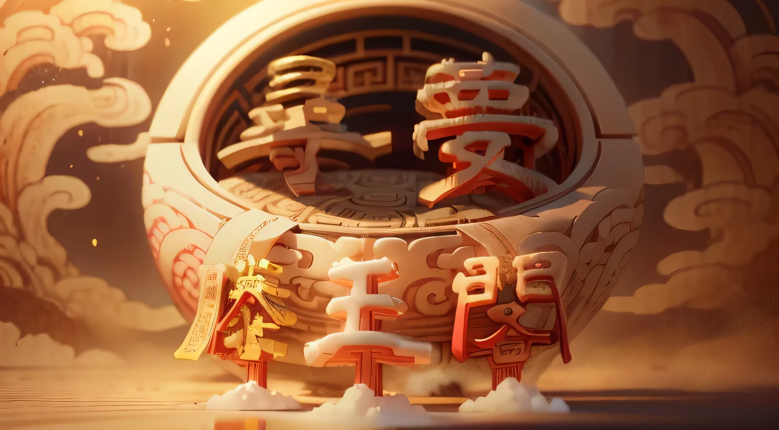 3D relief，Carefully crafted，precise，ivory carving，Chinese illustration on background，soft，Chinese traditional style，Oriental landscape painting，Paper fog on crafts，Paper illustration，Ultra-wide angle of view，Dreamy and magical，8k，𝓡𝓸𝓶𝓪𝓷𝓽𝓲𝓬，high resolution，8k, Yes