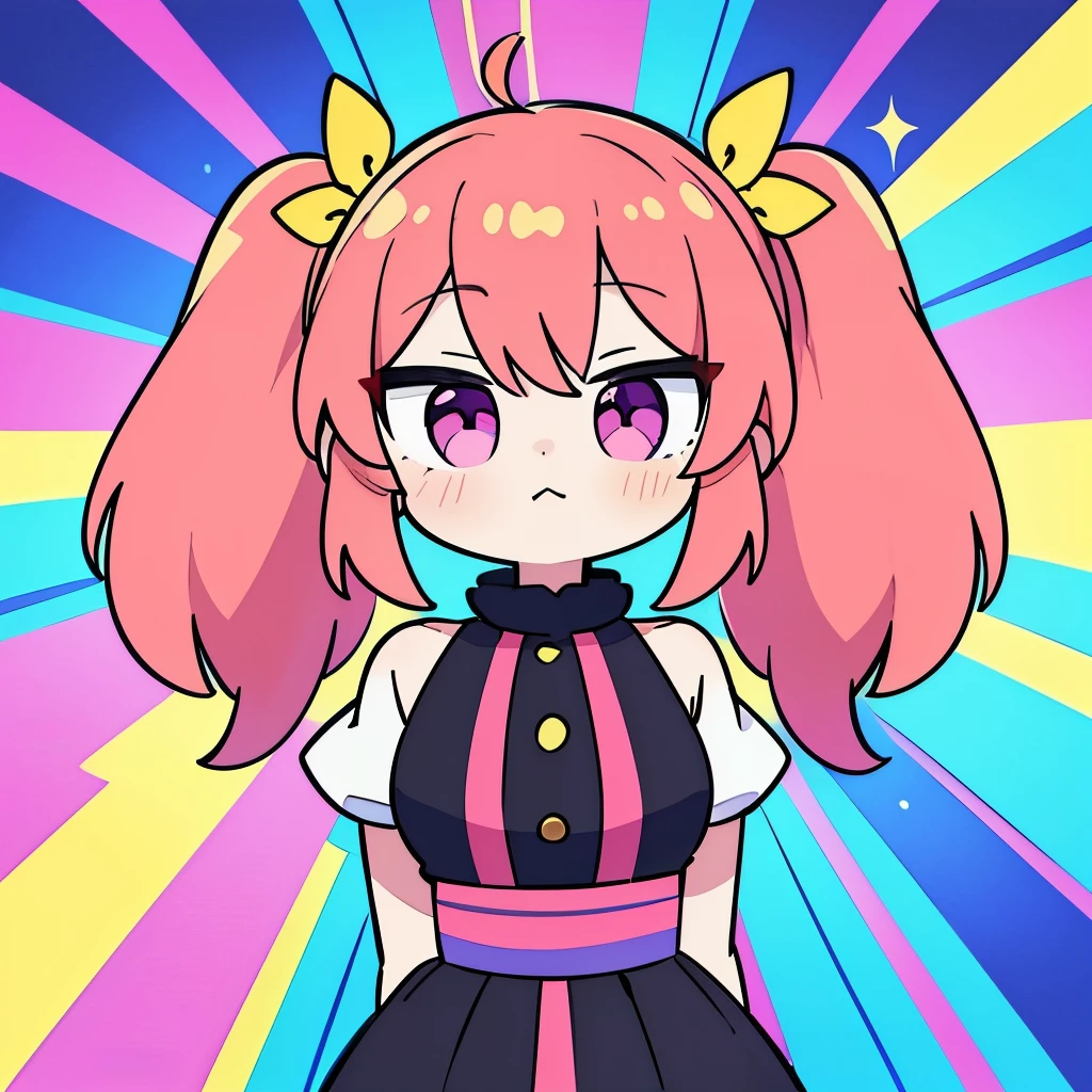 Sure thing! Here's a colorful OC you can bring to life:

**Rainbow Skyler**

Rainbow Skyler is an outgoing and creative girl who loves to express herself through fashion and art. She has long, vibrant rainbow-colored hair that changes color depending on her mood, and is often styled in unique and eye-catching ways.

Rainbow Skyler's sense of style is just as colorful as her hair. She loves to mix and match different colors and patterns, creating unique and bold outfits that turn heads everywhere she goes.

When Rainbow Skyler isn't styling her hair or creating new looks, she's likely to be found painting or drawing, as she has a deep love for art and enjoys expressing herself through her creations.

Rainbow Skyler is a lively and energetic person who brings joy and positivity wherever she goes. Her colorful personality and creative spirit make her a truly unique and memorable character.