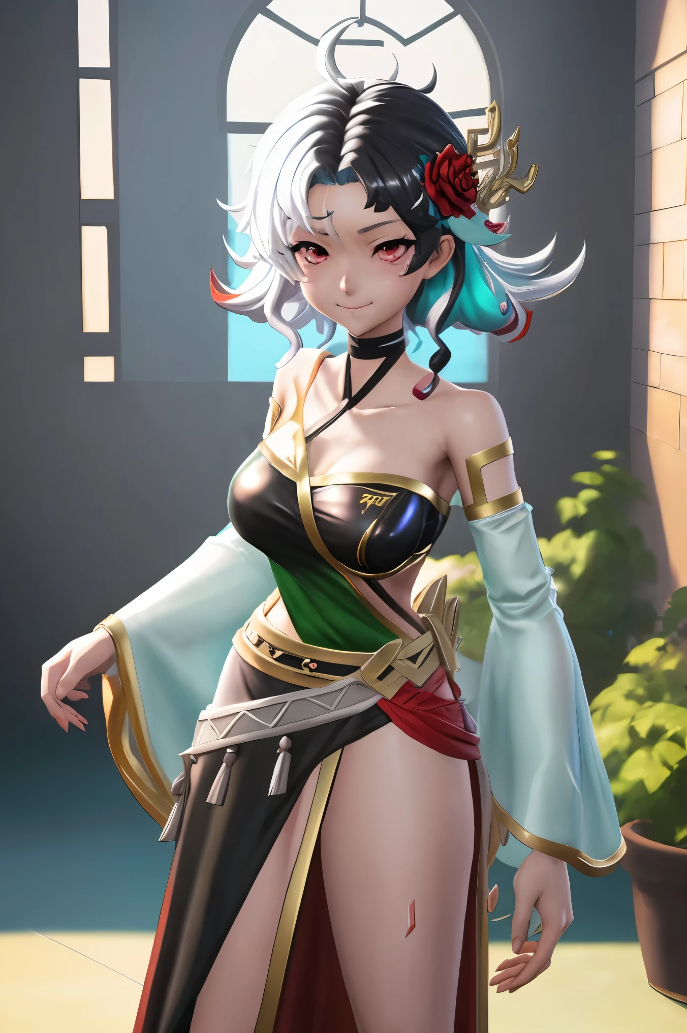 NSFW, obra-prima, melhor qualidade, ultra-detalhado, semi-realista, detailedfacialfeatures, 1 mulher,deidade marcial,Mulher usando roupa ancestral wuxia,cabelos longos verdes,olhos negros fascinantes,seios grandes,muito bonita,voluptuosa mulher,sexy,maliciosa,poderosa,standing on top of an eagle holding a whip in his left hand,altiva.