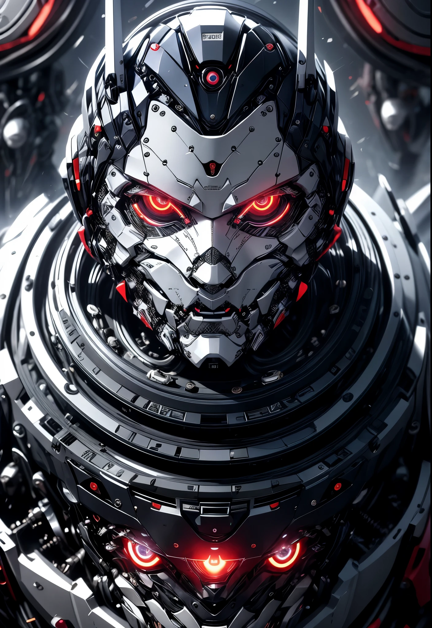 make a robotic face having Titanium Motivation written on its face
