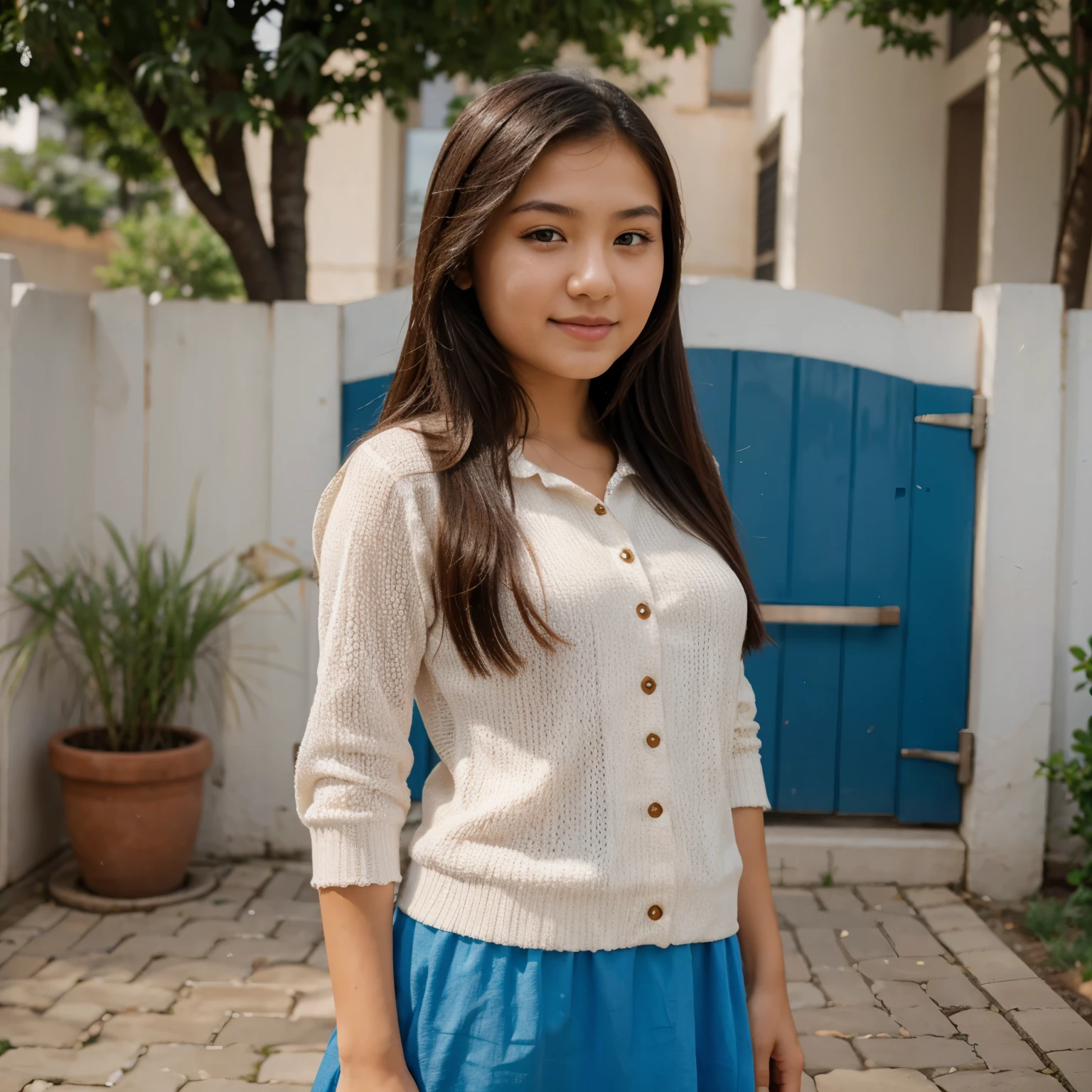 Beautiful uzbek girl happy in America