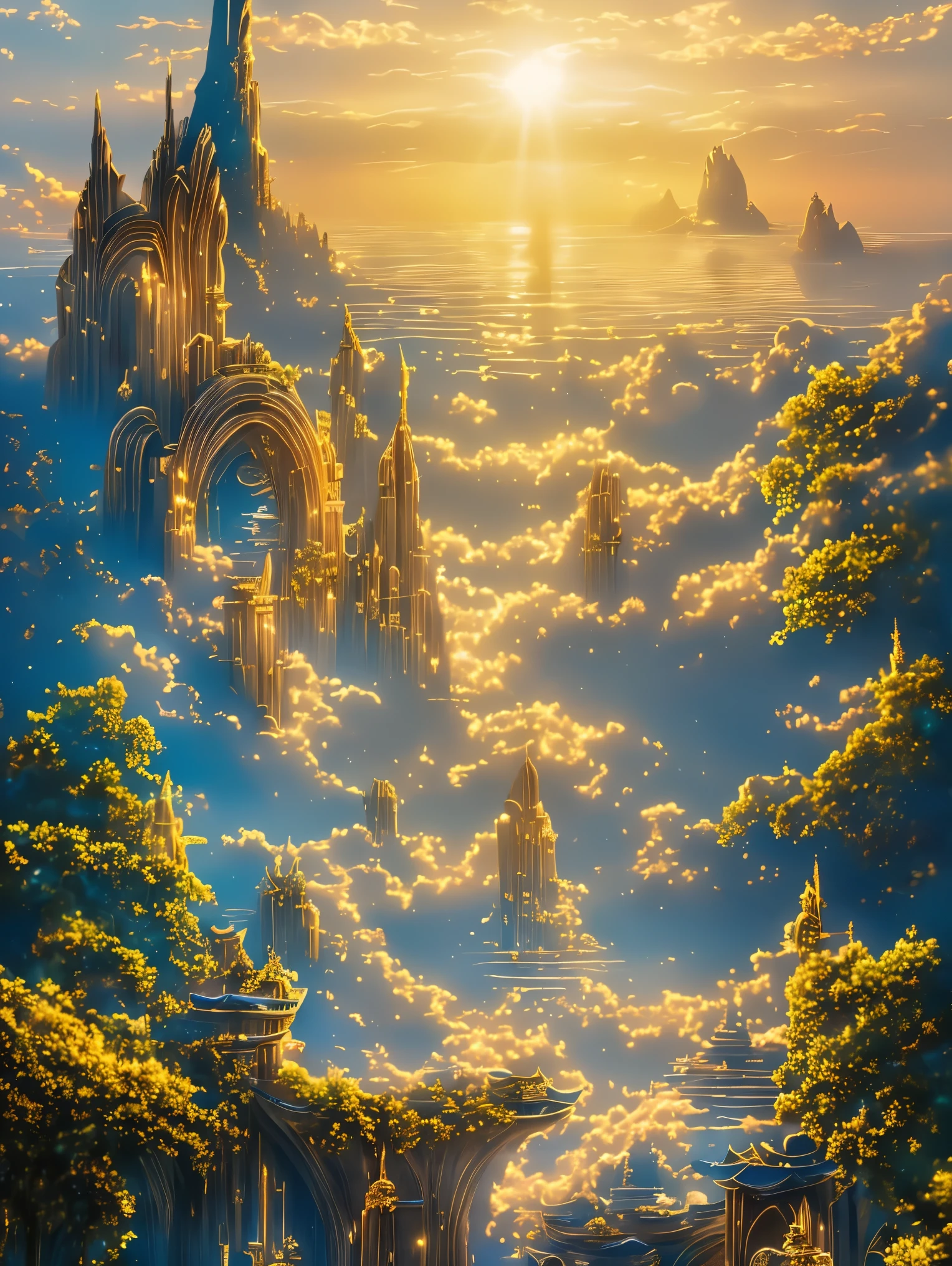 fantasy, shine, dragon kingdom, Cloud World, flying angel, Majestic gates and pillars, sun, moon and stars, in heaven, celestial realm,
pieces fly, highest quality, Super detailed,
Sidon, Sidon style
(realistic, very delicate and beautiful, written boundary depth, film grain, professional lighting,
photon mapping, radio city, Physically based rendering,