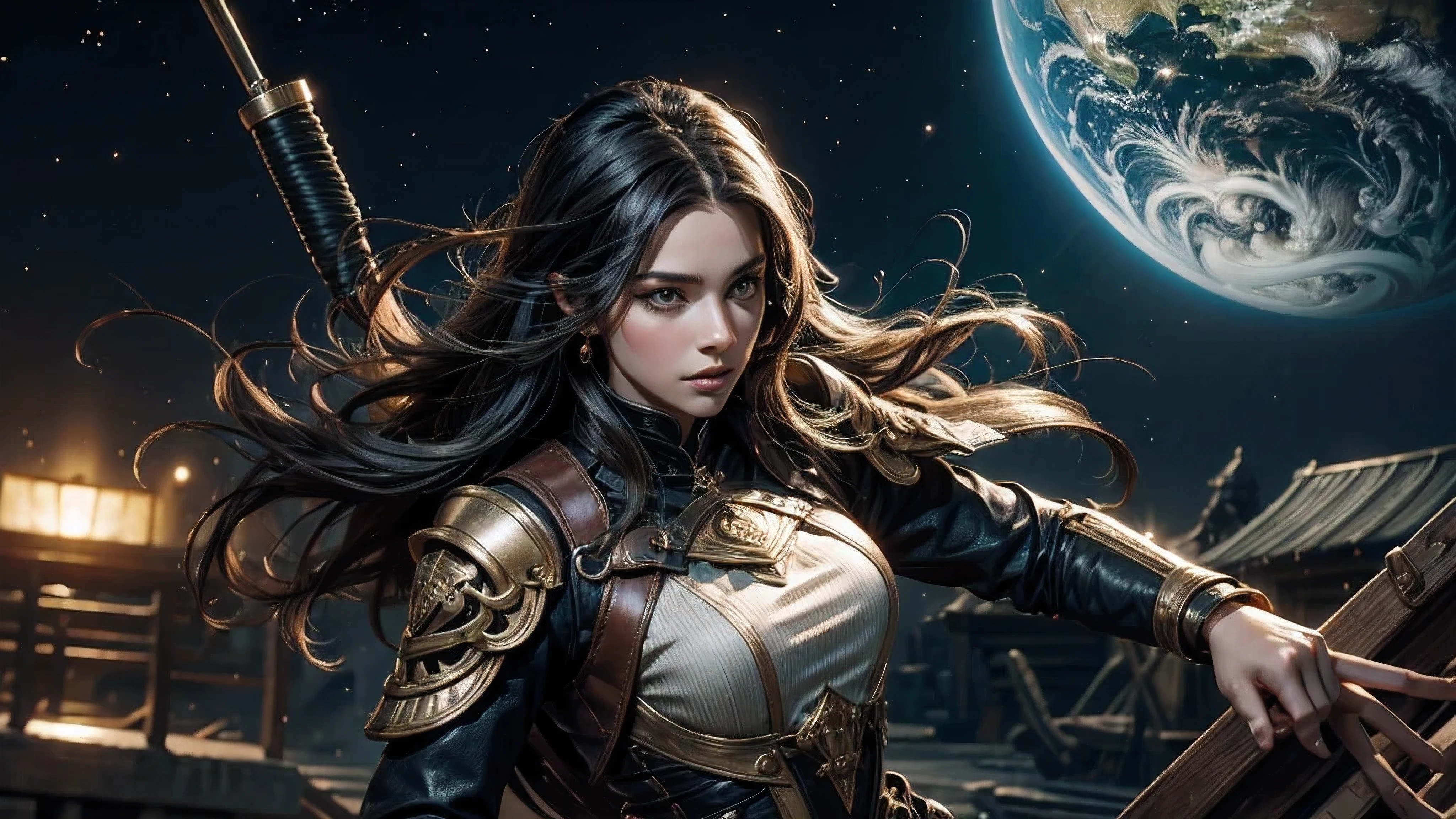 1 garota, bonita, semi-realista, cabelo longo ruivo, traje futurista, melhor qualidade, extremamente detalhado, 8k resolution