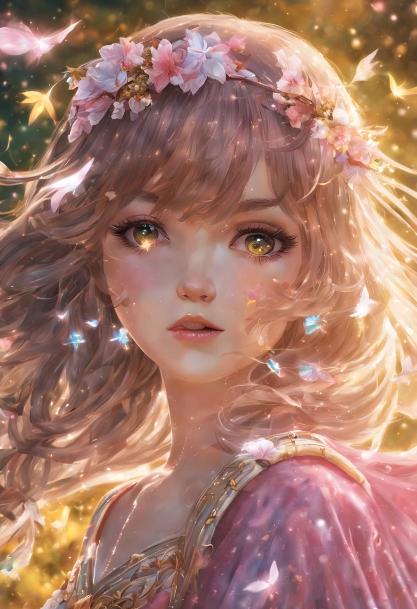 (best quality,4k,8k,highres,masterpiece:1.2),ultra-detailed,(realistic,photorealistic,photo-realistic:1.37),beautiful detailed eyes,beautiful detailed lips,extremely detailed eyes and face,long eyelashes,portraits,anime,studio lighting,vivid colors,magical girl,sparkling transformation sequence,flowing hair,glowing magical effects,fantasy world,mysterious aura,sakura petals floating in the air,enchanted wand,shimmering dress,flying with a magical broomstick,peaceful nature background,soft pastel color palette,soft golden sunlight pouring through the trees,glowing moon in the sky,nighttime magical girl,expressive and dynamic poses,catching a shooting star,exuding confidence and determination,graceful movements,wide-eyed innocent expression,cheerful and optimistic personality,colorful costume inspired by nature,sparkling eyes reflecting inner magic,pure heart and the power of friendship,magical girl team,protecting the world from evil forces,embracing the balance between light and darkness.