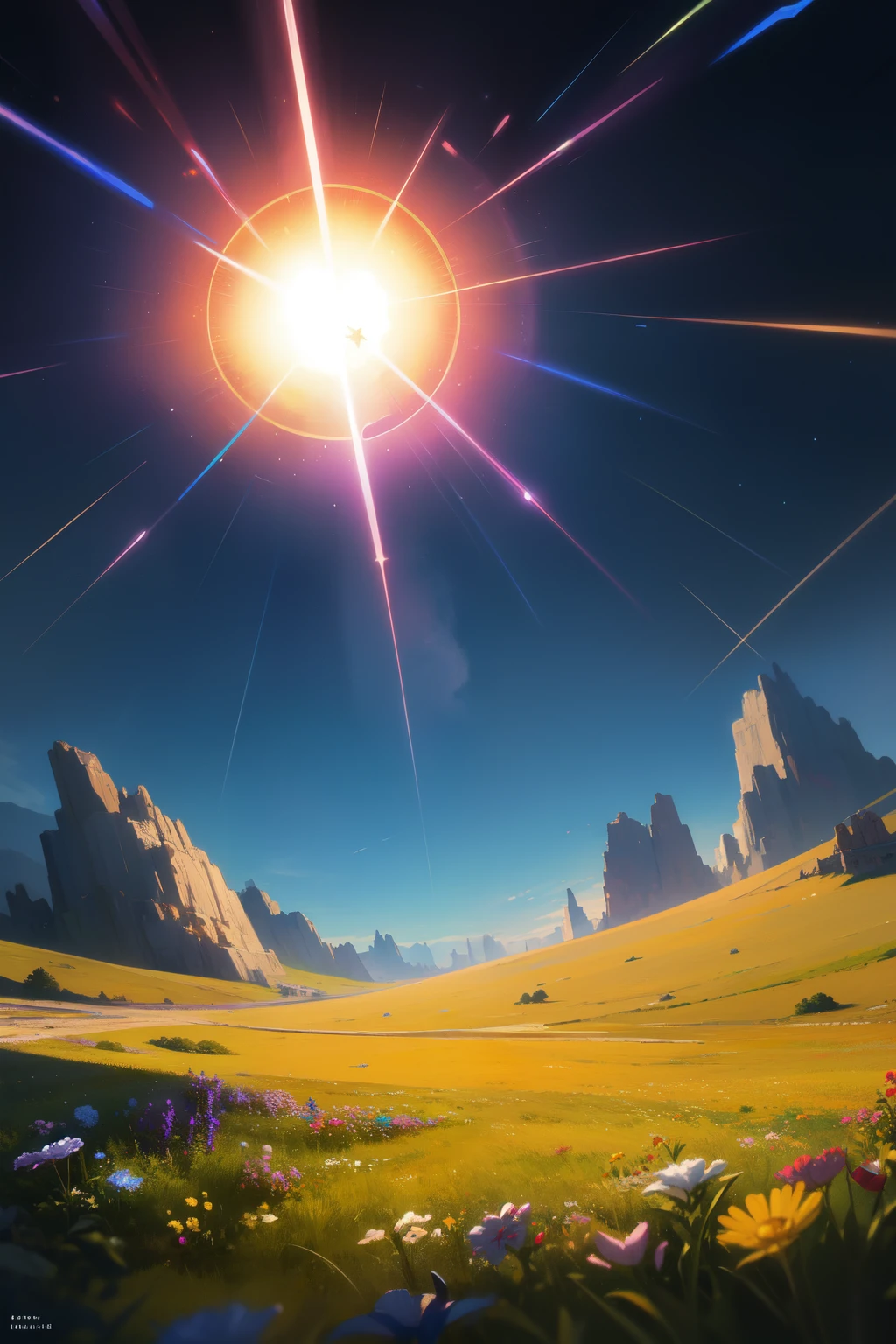 ((highest quality)), ((masterpiece)), (be familiar with), glass cosmic grassland background the light burns High definition fantasy