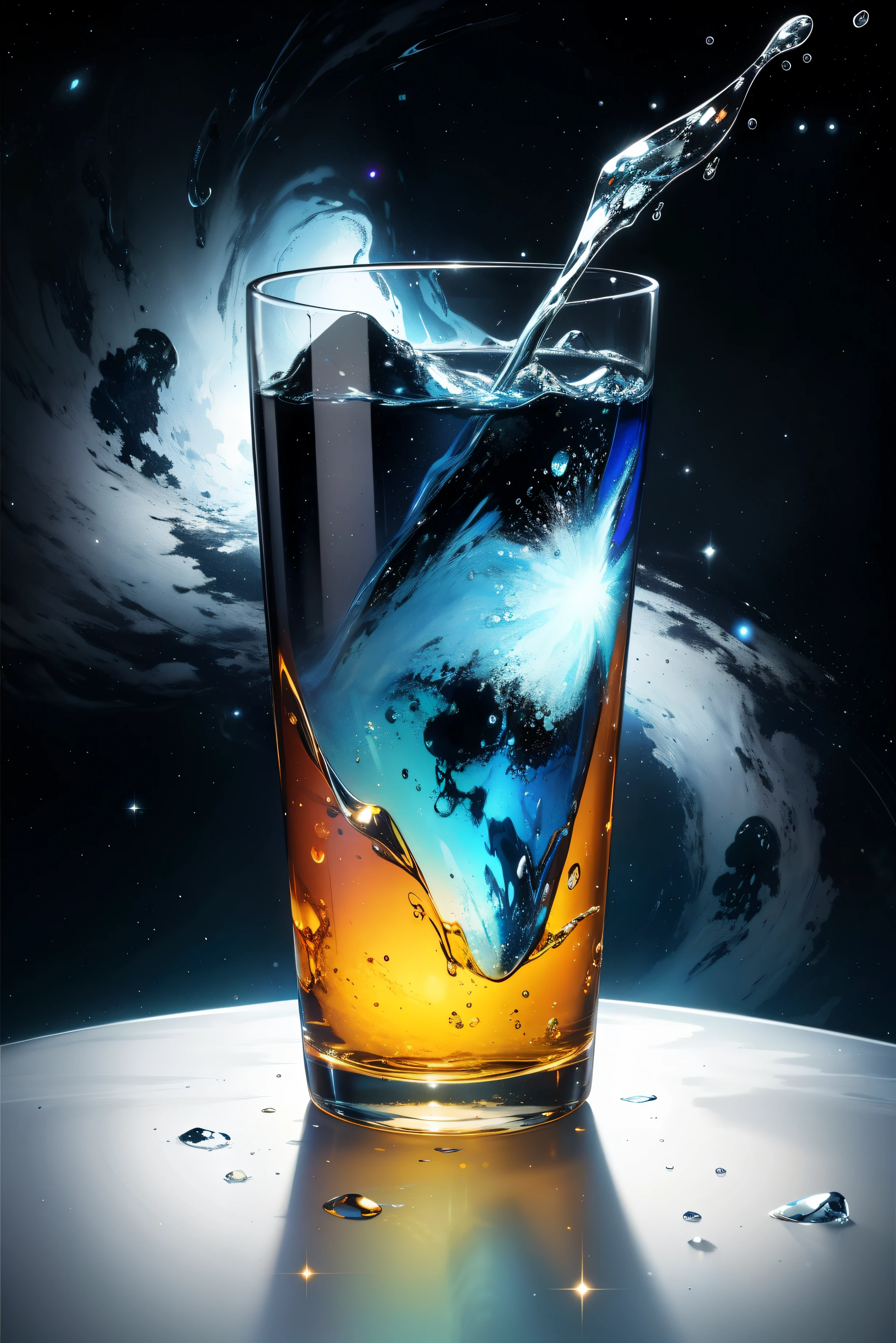 ((highest quality)), ((masterpiece)), (become familiar with), universe in glass ice