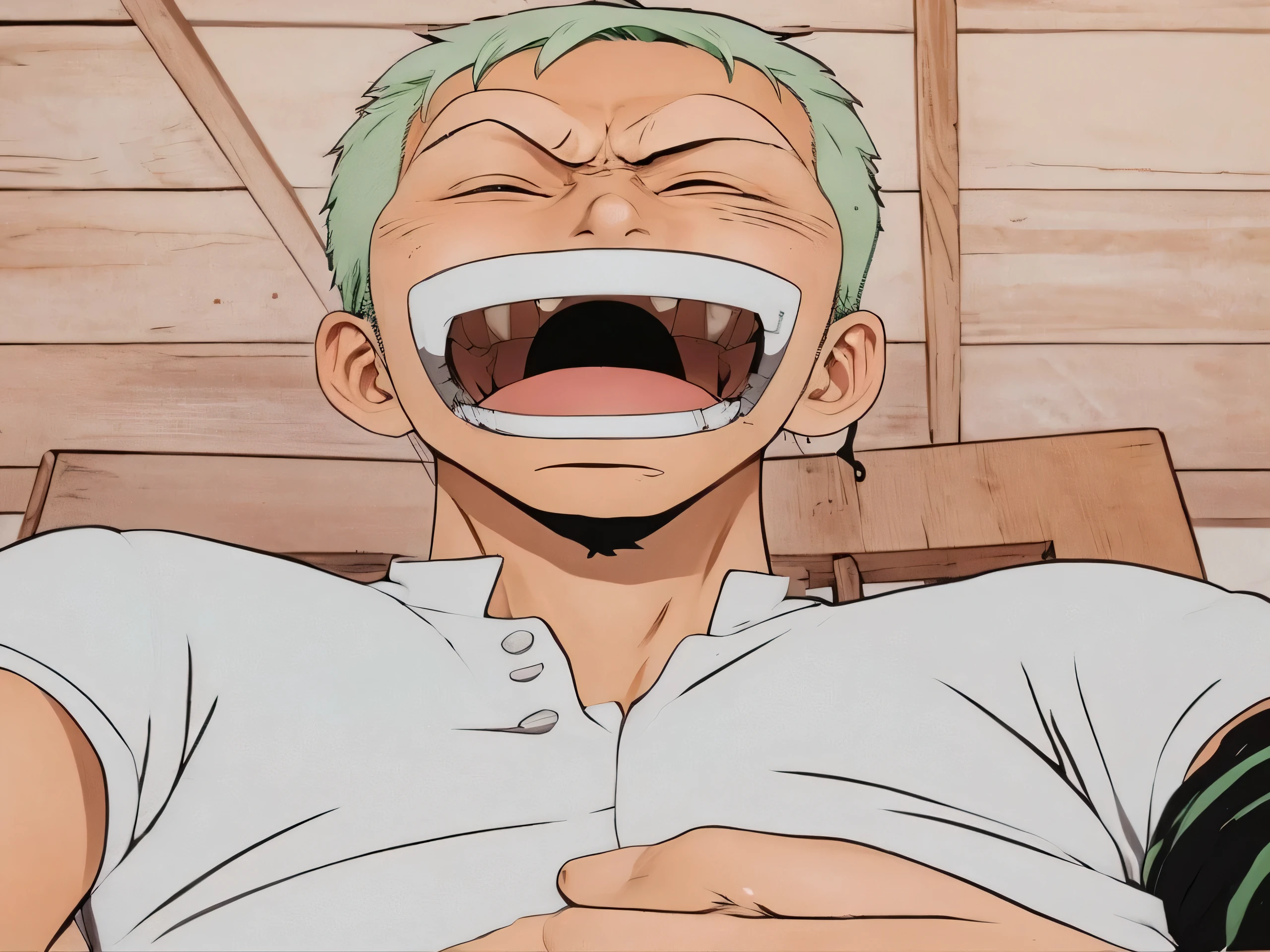Roronoa zoro naked, sweaty feet, smiling, blushing, legs open up, pre-cum