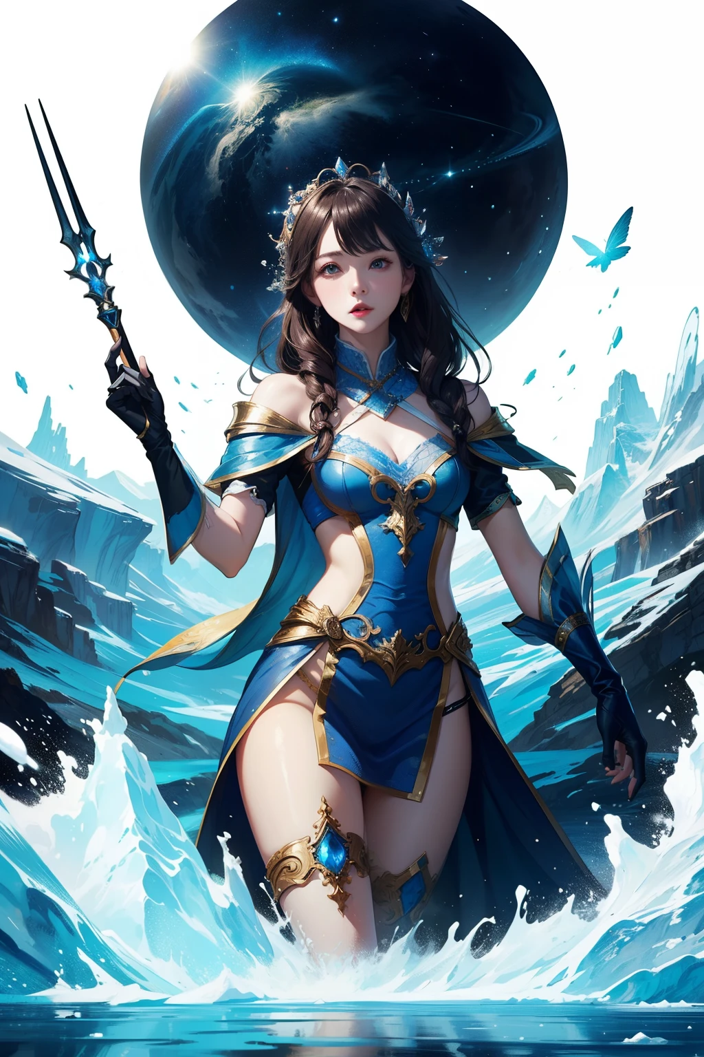young teen girl, asian girl, water mage, sorceress, magical dress and accesories, wielding a magical staff, controling water around her, ancient cave in background, sexi, small breasts, , highly detailed, vibrant appearance, creative behavior, extremly detailed, imaginative, sensual, spontaneous, highest quality, skin texture, intricate details, (cinematic lighting), RAW photo, 8k, masterpiece,best quality,ultra-detailed,very detailed illustrations,extremely detailed,intricate details,highres,super complex details,extremely detailed 8k cg wallpaper,