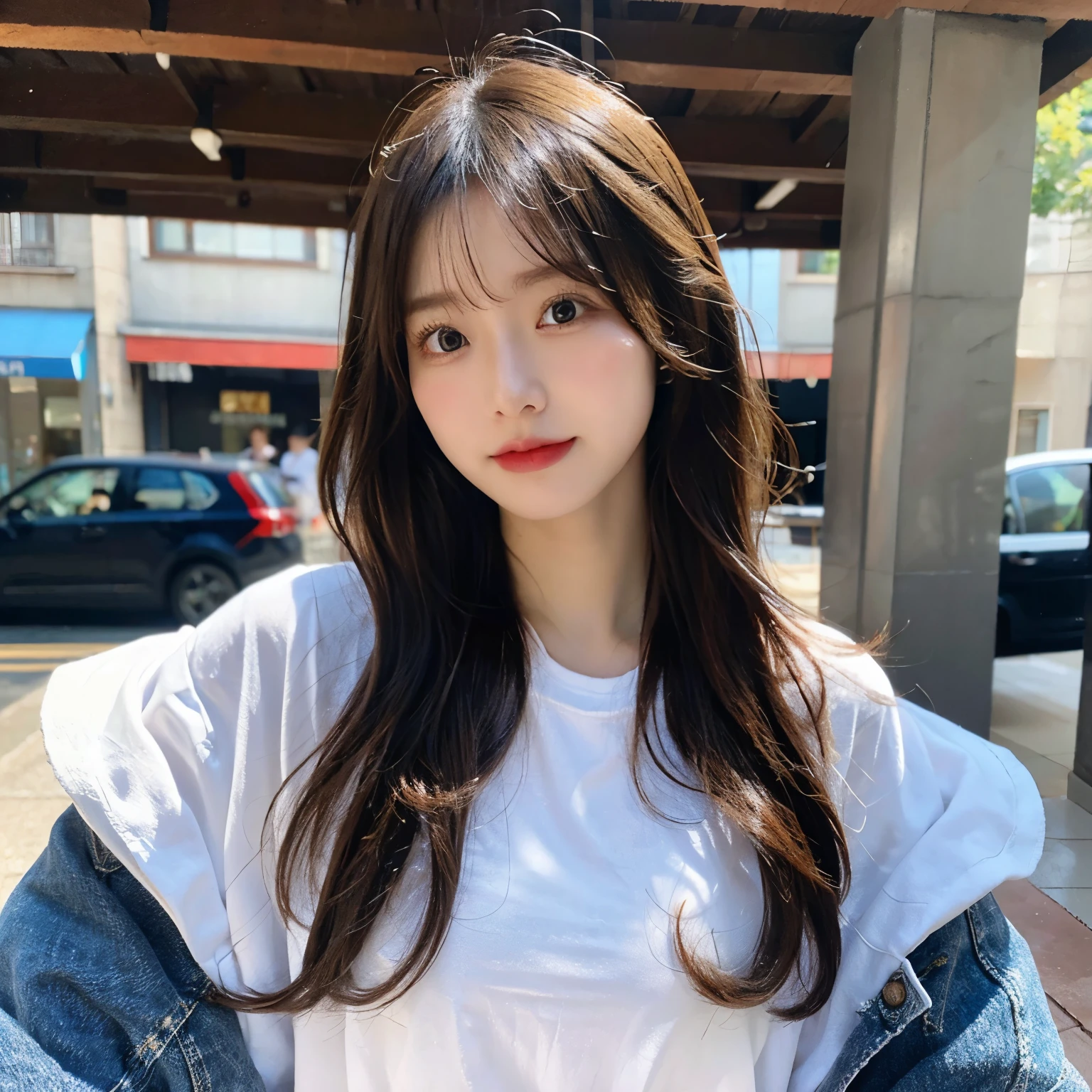 long hair、Eyes are wide open、cute、Large breasts、No exposure、Uncle is funny