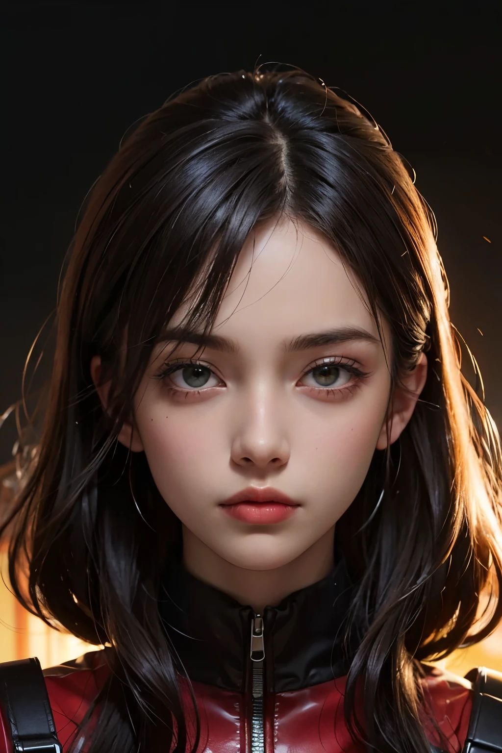 ((melhor qualidade)), ((obra de arte)), (detalhado), rosto perfeito\\\
Estilo Foto frontal de desenho, como carmem sandiego. foto de documento de agente secreta. serious face, pronta para o combate. cabelo preto liso e longo com uma franja, roupa preta colada.