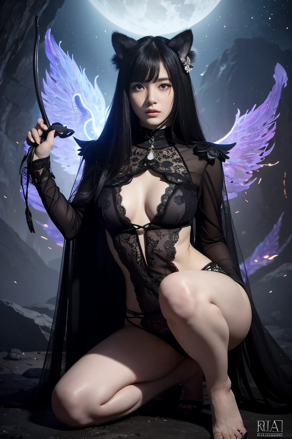 (Vuelta Hoang,A high resolution,ultra-detallado),Tema Black Soul,Blanco roto,espada grande,Capa recortada de piel,1 wolf girl,Antecedentes de los detalles,Bone Fire,Valle del Norte,Irithyll,Luna Roja,Detalles complicados,Aura del mal,(arte oficial,Beauty and Aesthetics:1.2),(Arte oscuro,erosionar,arte fractal:1.3),rico colorido,terrifying,highest details, en cuatro patas, mirando hacia atras al espectador