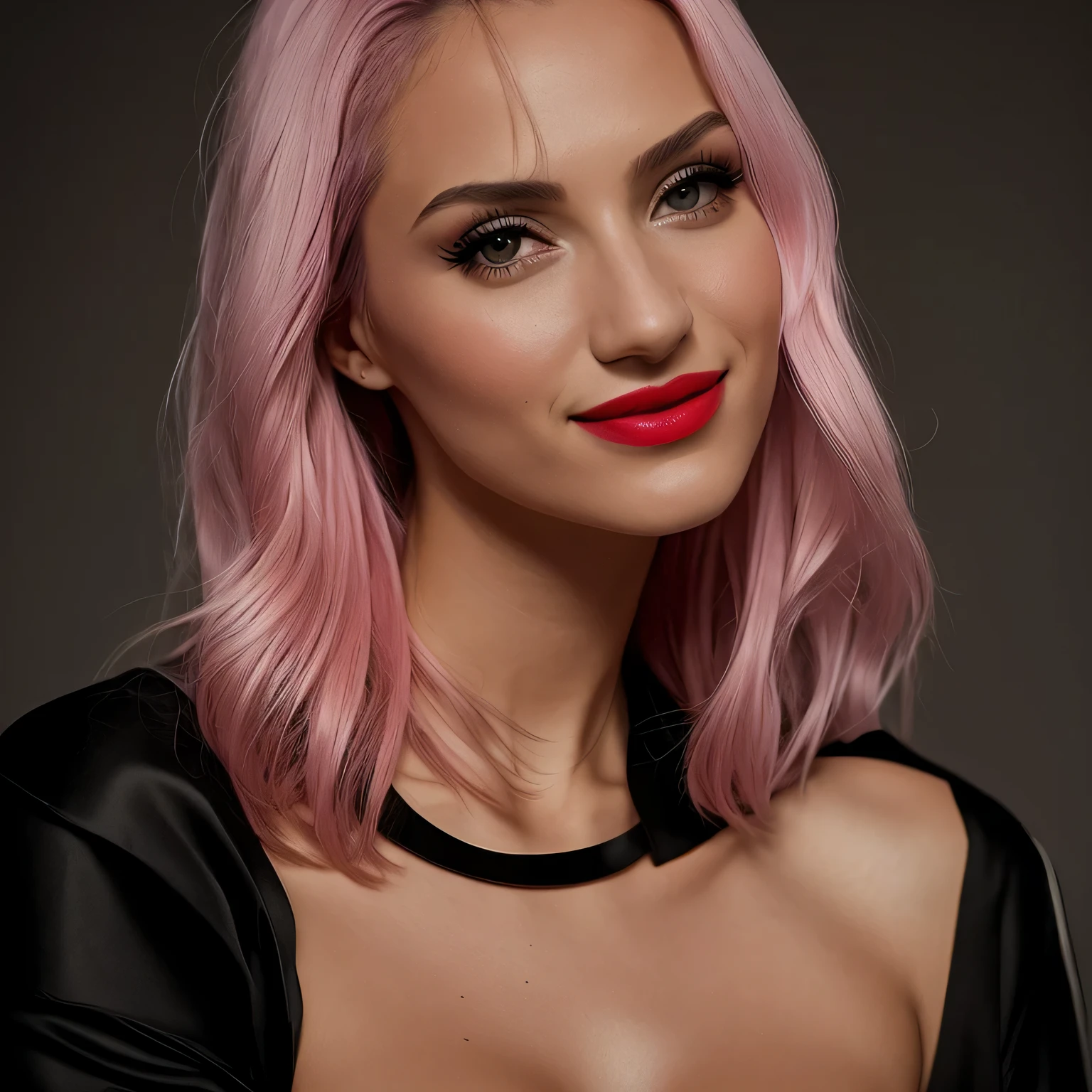 arafed woman with pink hair and big chest posing for a photo, soft portrait shot 8k, pink girl, flowing pink hair, a little pink, straight pink skin, light pink hair, anna nikonova aka newmilky, sensual lighting 8k, cute girl with short pink hair, rose gold, wispy pink hair, sexy face, beautiful blonde girl, sexy girl,  Very detailed skin texture