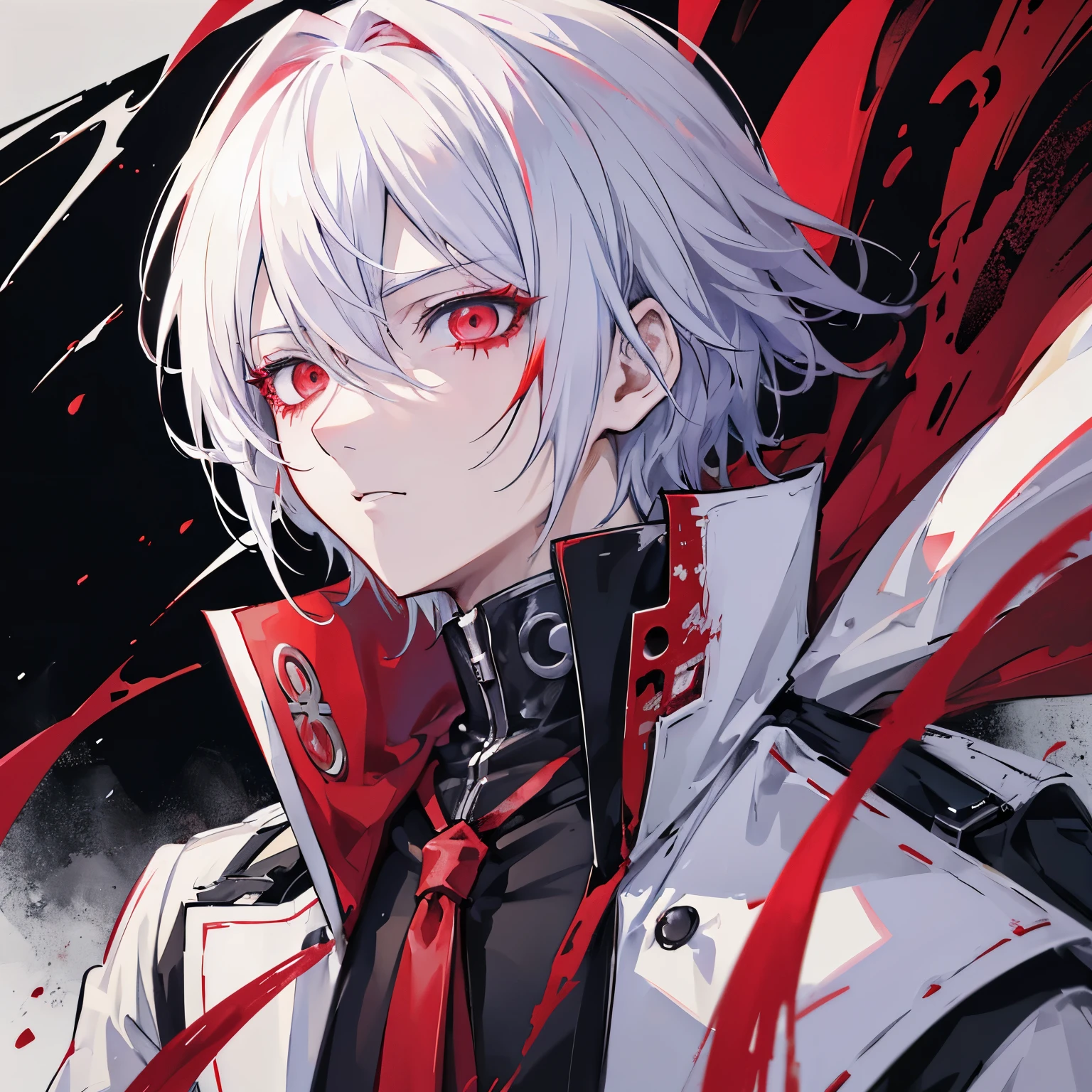 anime character with blood dripping down his eyes in the snow, an anime drawing by Shitao, pixiv, auto-destructive art, his eyes are bleeding intense, badass anime 8 k, zerochan art, ken kaneki, kaneki ken, johan liebert mixed with alucard, 4 k manga wallpaper, trending on artstation pixiv