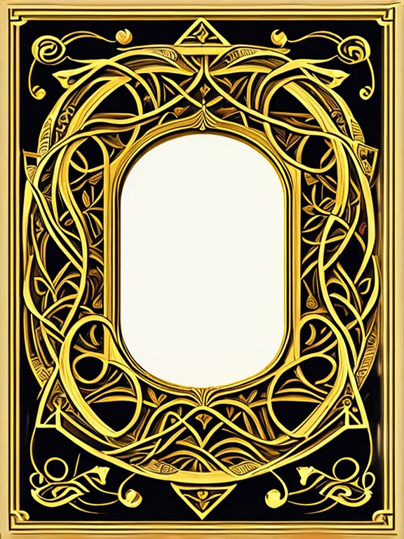 FRAME FOR CARD GAME WITH ARABESQUES STYLE ART NOUVEAU, RED COLOR