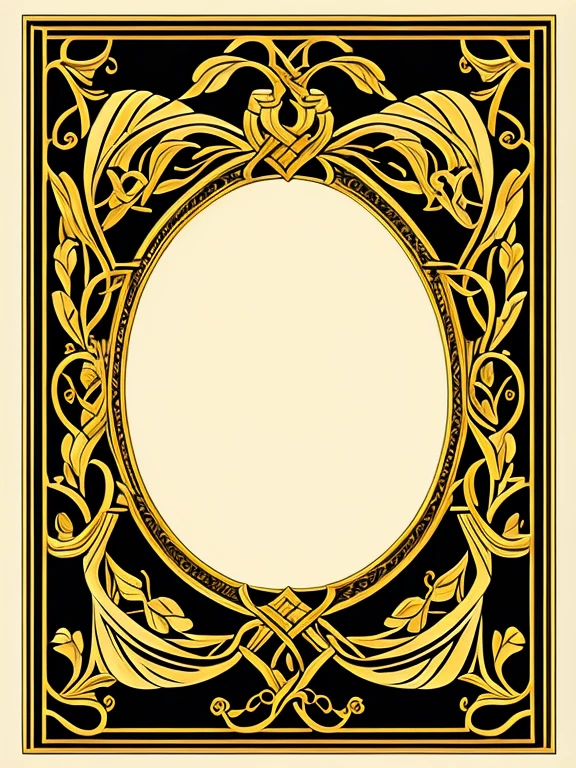 FRAME FOR CARD GAME WITH ARABESQUES STYLE ART NOUVEAU, RED COLOR