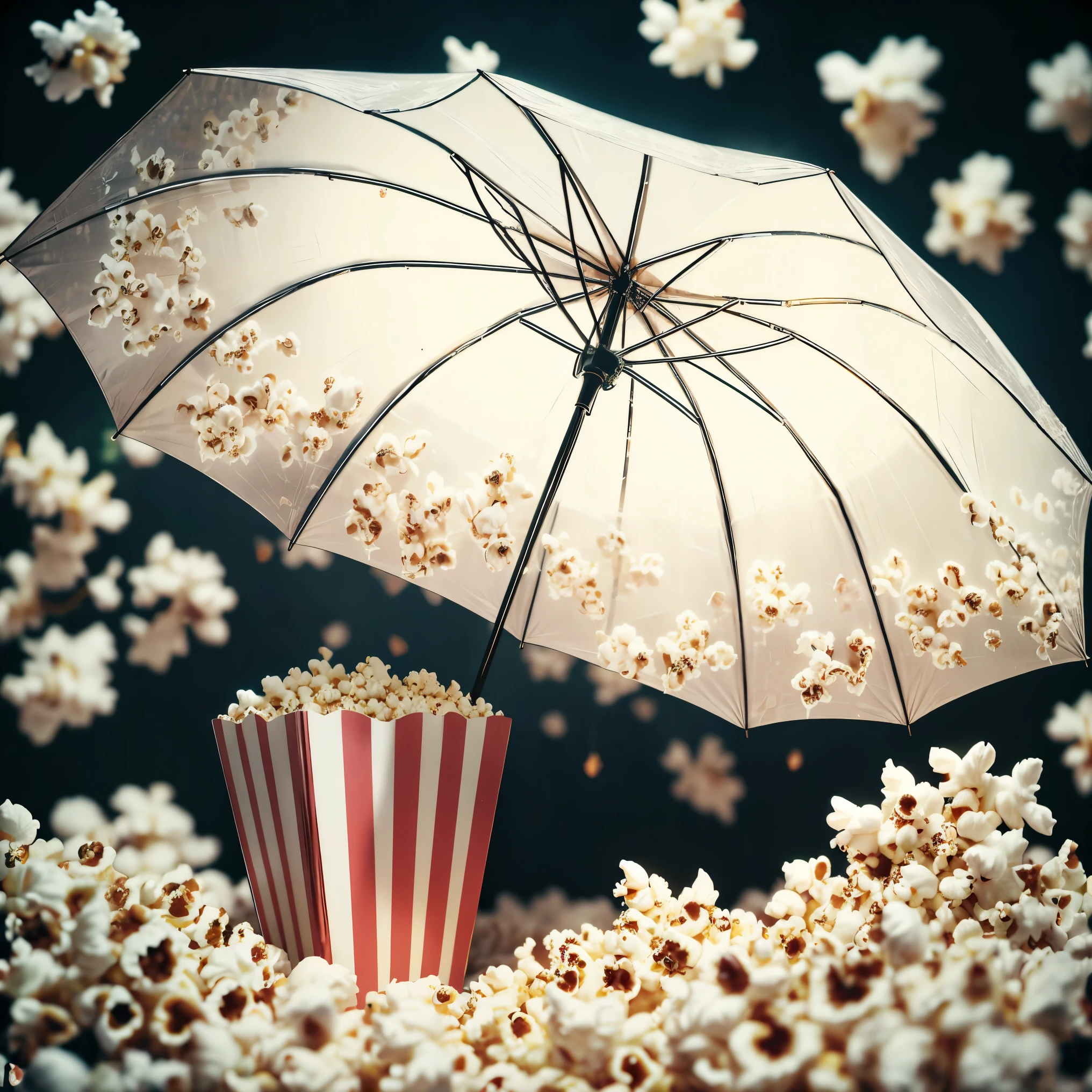 Popcorn under an umbrella