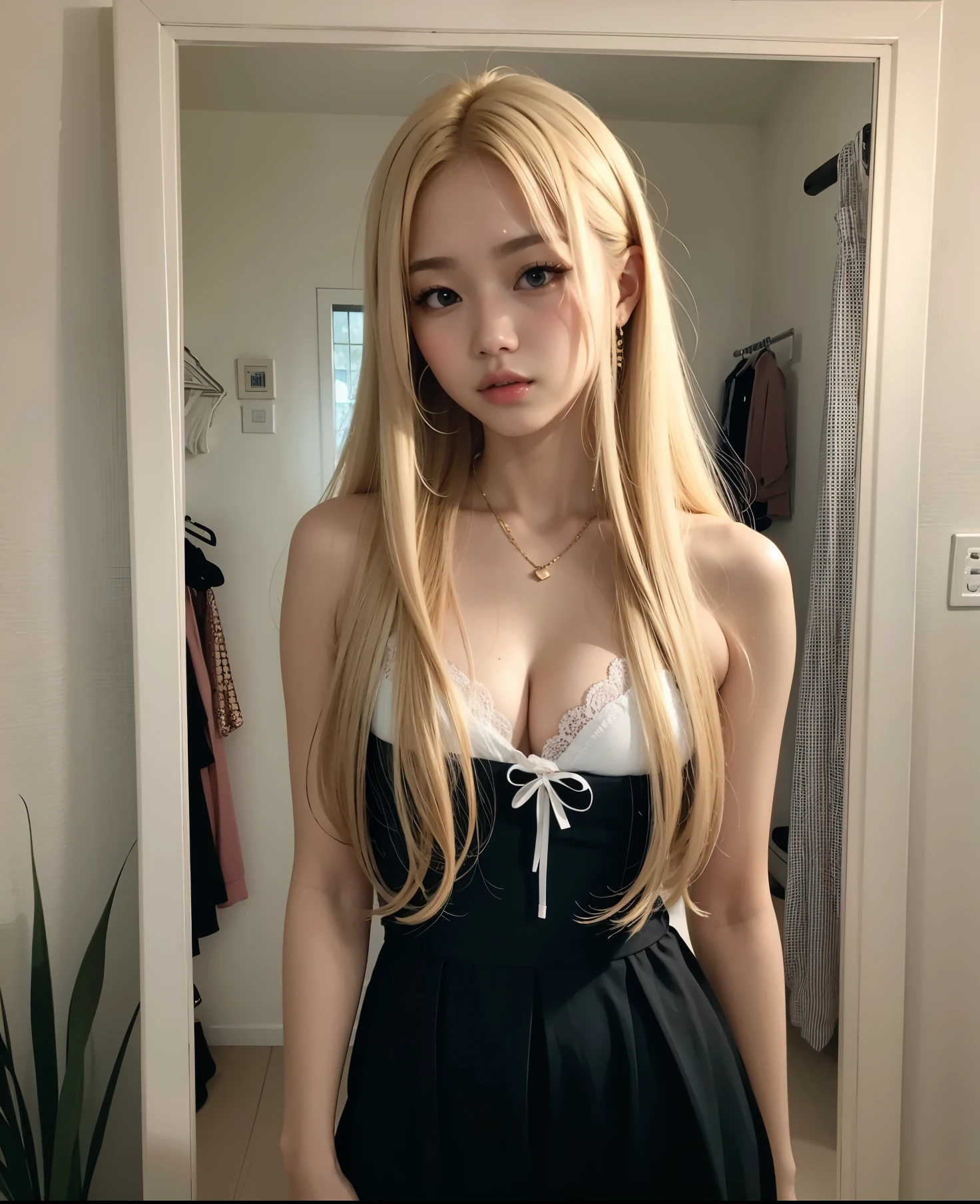 Blonde woman in white lingerie posing in mirror, Roseanne Park by Blackpink, Cui Xianhua, Korean jovem bonita, Kim Tae-joon, long blond hair, Meninan jovem bonita, com longos cabelos brancos, Mulher sul-Korean bonita, Korean, Jinyoung Canela, Takamaki Anna, Minami Zaiwa, com longos cabelos brancos, Linen