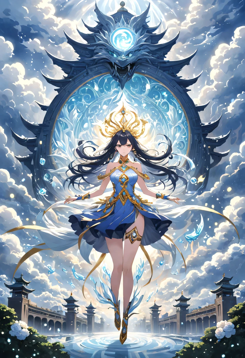 (Magical girl:1.8),1 female,(violet dress),flowing tulle,Beautiful and elegant woman,Ride the majestic Phoenix,Soar into the clouds。The wind gently lifts her robe,as they gracefully move through the ethereal cloudscape,The sense of fLight is highLighted,((shrouded in mist)),A Song of Ice and Fire,official art,Very detailed,masterpiece,best quality,(Very detailed的CG统一8k壁纸),(best quality),(Best Illustration),(best shadow),Very detailed的图片,entire character,photorealism,Surrealism,young woman,Oval face,(delicate fingers),seductive eyes,Little mouth,flowing long black hair,thorn crown,(8k, The original, professional, best quality, masterpiece:1.2), (realistically,realistically:1.37), Super detailed, (portrait), (Skin in the highest detail:1.2), (Facial details are richest:1.2), Light,((Oriental Palace)),(((The ancient Forbidden City))),(The majestic Great Wall),Magical oriental Taoist elements,Bagua patterns with magical powers,Tai Chi Yin Yang Fish Totem,((Taoist Tai Chi Yin Yang Bagua chart;1.2)),((Magnificent palace)),The palace is decorated with ice, Add visual drama to a scene. Capturing the beautiful combination of girly dance and wildness, Flying ice flowers, Evokes a sense of power, vitality, 以及大自然The original能量的美丽.Delicate character art in poetry,Stunning character art,Fan Qi,Wu Zhun Shifan,发Light精灵,宫殿theme的华丽元素。mysterious city,Beautiful village,Surrounded by flowers,巧妙地被firefly包围,("town" theme),(leaf),(branch),(firefly),(particle effect)and other 3D, octane rendering,Light线追踪,super detailed