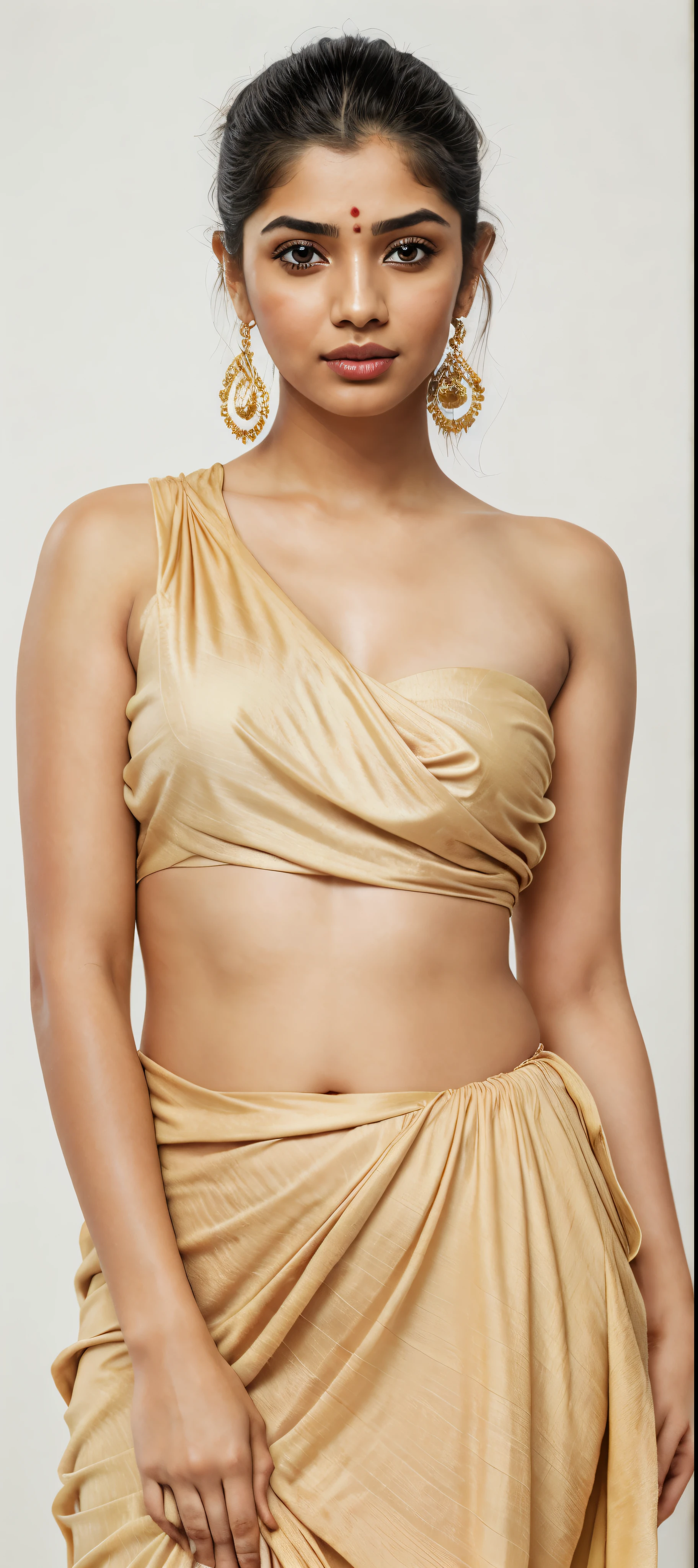 Gorgeous Indian Woman, 35-year-old,  gentle sun lighting on face, pierced eyes, village mood , old cloths, silk cloth, cloth is transperent , lamp in hand, girl is in temple, back ground temple, village girl vibe, intricate facial details, full body picture, cinimatic pose flawless complexion, top-notch 3D rendering, hyper-realistic, shot on Indian road. photorealistic digital art trending on Artstation 8k HD high definition detailed realistic, detailed, skin texture, hyper detailed, realistic skin texture, armature, best quality, ultra high res, (photorealistic:1.4),, high resolution, detailed, raw photo, 400 camera f1.6 lens rich colors hyper realistic lifelike texture dramatic lighting unrealengine trending on artstation cinestill 800