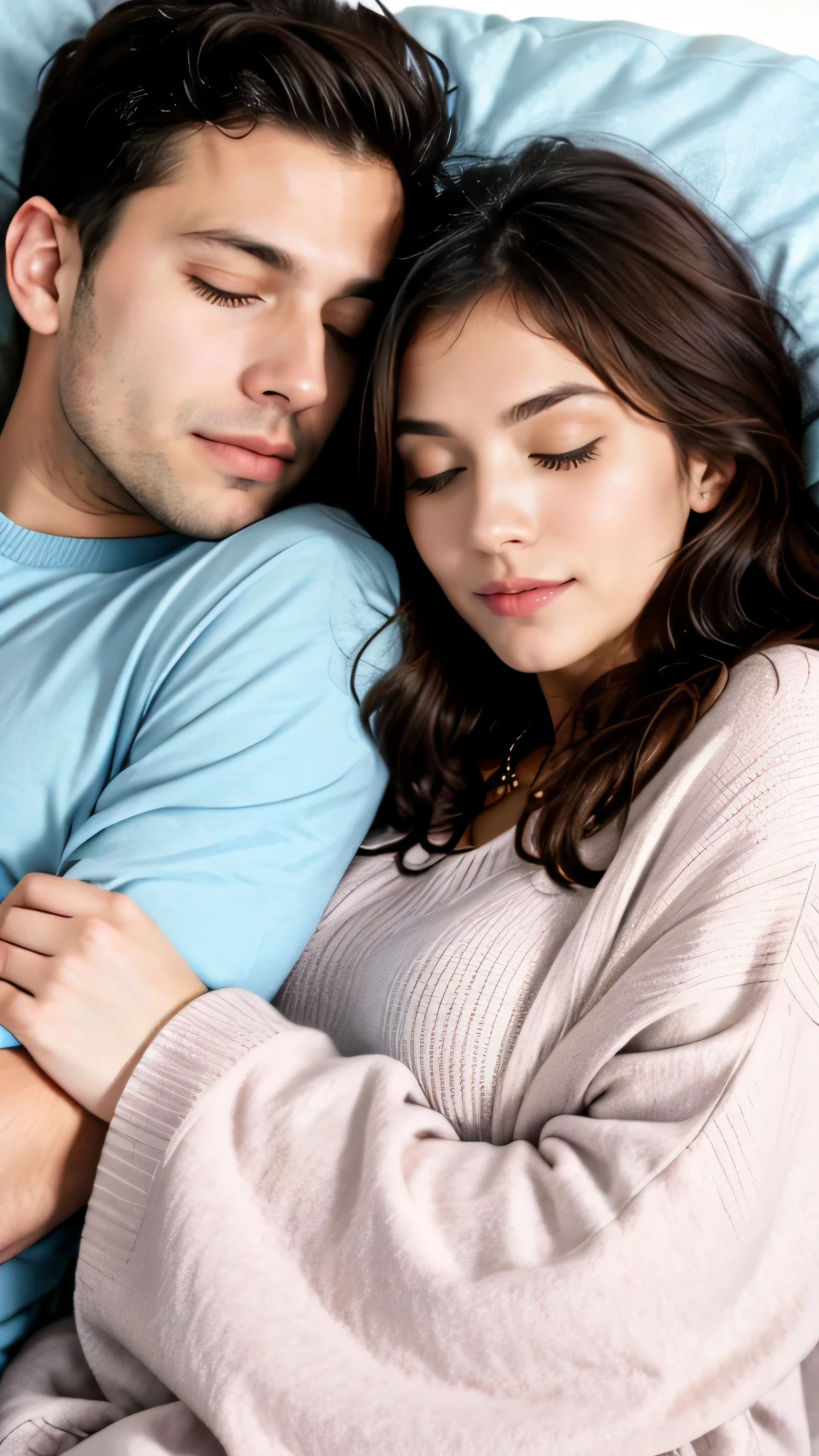 couple sleeping under the blanket