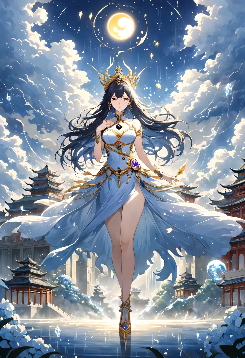 (Magical girl:1.8),1 female,(violet dress),flowing tulle,Beautiful and elegant woman,Ride the majestic Phoenix,Soar into the clouds。The wind gently lifts her robe,as they gracefully move through the ethereal cloudscape,The sense of fLight is highLighted,((shrouded in mist)),A Song of Ice and Fire,official art,Very detailed,masterpiece,best quality,(Very detailed的CG统一8k壁纸),(best quality),(Best Illustration),(best shadow),Very detailed的图片,entire character,photorealism,Surrealism,young woman,Oval face,(delicate fingers),seductive eyes,Little mouth,flowing long black hair,thorn crown,(8k, The original, professional, best quality, masterpiece:1.2), (realistically,realistically:1.37), Super detailed, (portrait), (Skin in the highest detail:1.2), (Facial details are richest:1.2), Light,((Oriental Palace)),(((The ancient Forbidden City))),(The majestic Great Wall),Magical oriental Taoist elements,Bagua patterns with magical powers,Tai Chi Yin Yang Fish Totem,((Taoist Tai Chi Yin Yang Bagua chart;1.2)),((Magnificent palace)),The palace is decorated with ice, Add visual drama to a scene. Capturing the beautiful combination of girly dance and wildness, Flying ice flowers, Evokes a sense of power, vitality, 以及大自然The original能量的美丽.Delicate character art in poetry,Stunning character art,Fan Qi,Wu Zhun Shifan,发Light精灵,宫殿theme的华丽元素。mysterious city,Beautiful village,Surrounded by flowers,巧妙地被firefly包围,("town" theme),(leaf),(branch),(firefly),(particle effect)and other 3D, octane rendering,Light线追踪,super detailed