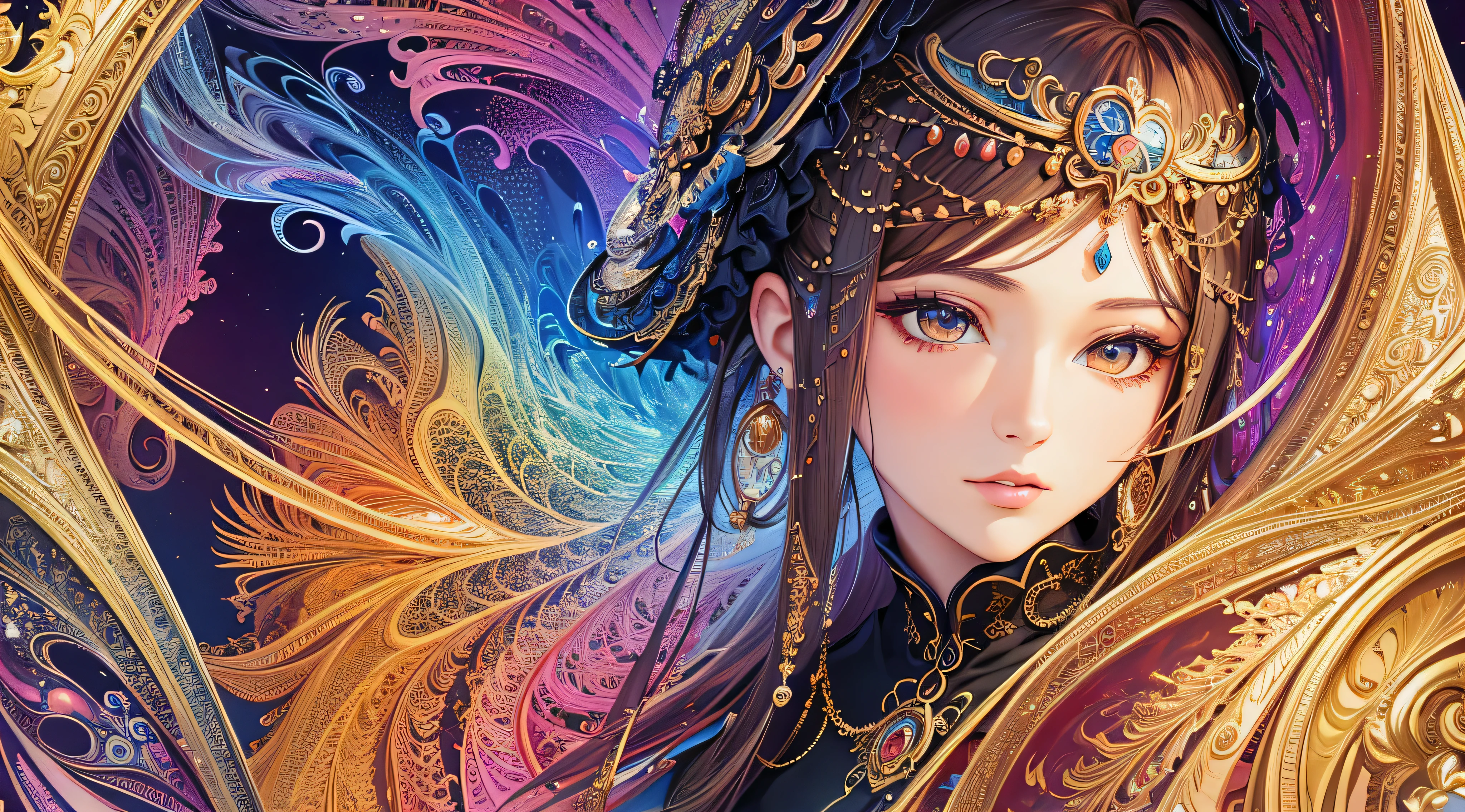 A woman with a long hair and a crown on her head - SeaArt AI
