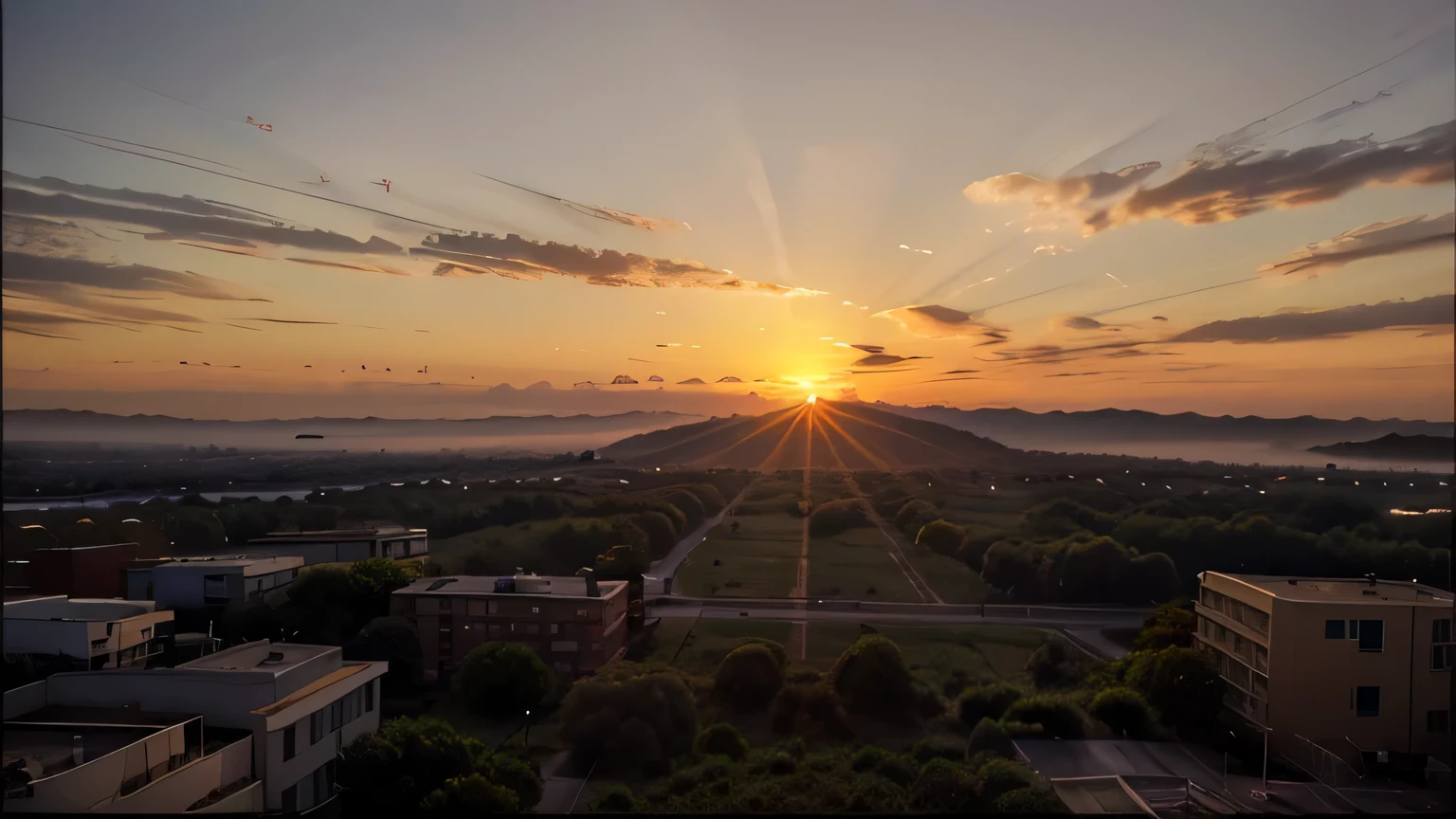 Fotografia de um nascer do sol, symbolizing the beginning of a new day full of opportunities.