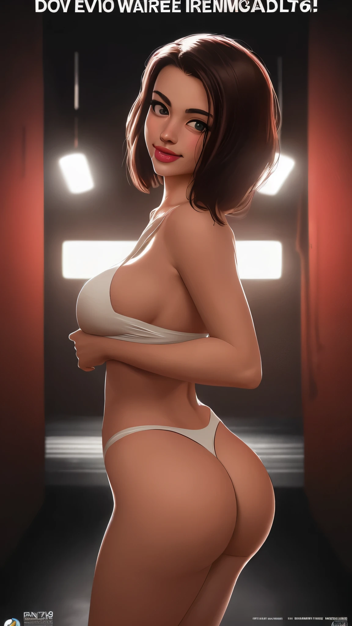 The sexiest a beauty in the world, Medias color carne, transparente, empapado por todas partes, Cinematic Texture, La mejor calidad, Movie Poster, Soft lighting, warm color and giant ass an cute face soft war smile big lips biting and perked lips big titie 8K!