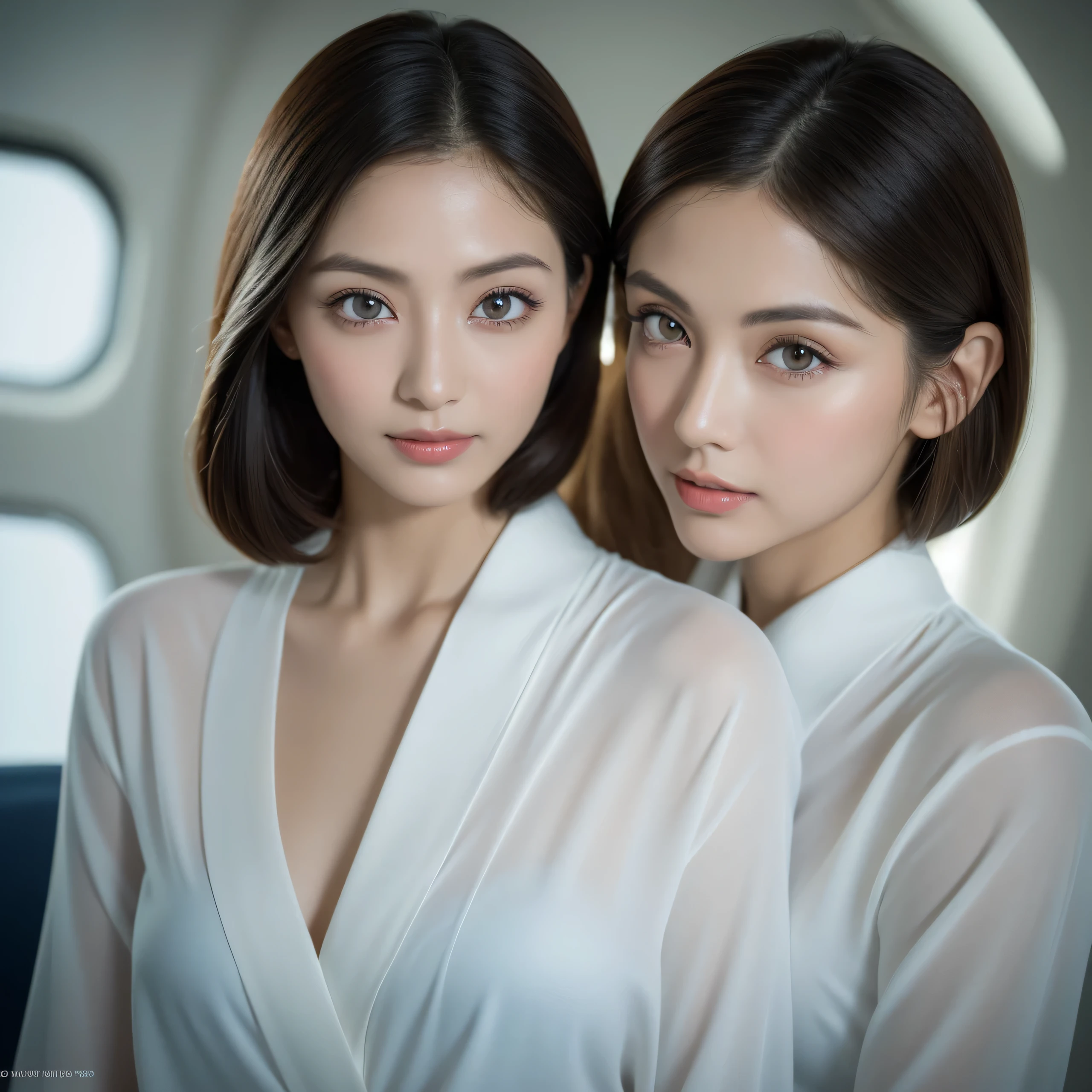 highest quality, masterpiece, 8K, ultra high resolution, (realistic:1.4), very detailed, intricate details, delicate and beautiful, good lighting, professional lighting, sharp focus, detailed shadow, Exquisite detail and texture, Depth of bounds written, unity 8K wallpaper, cinematic composition, cinematic lighting, official art, beautiful japanese woman, flight attendant, flight attendant, black pantyhose, (aircraft, (aircraft回廊), aircraftの座席) (Beautiful elegant face, Beautifully symmetrical detailed face), realistic hair, long hair, (1 girl), (Are standing:1.3), white collar button shirt, (8 heads tall), (Fair skin, fine-textured skin:1.7), (clear & Big eyes, Eyes with beautiful symmetry details: 1.5), (When I look at the camera, it&#39;s in focus:1.5), (a little smile)