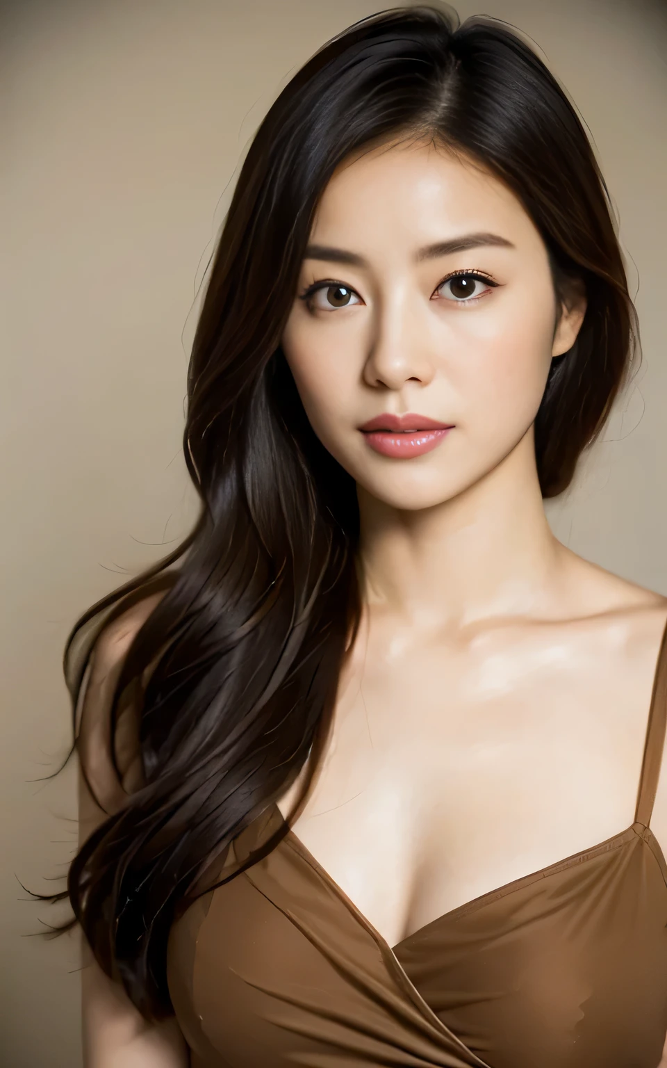 An arafi woman wearing a tan top and taking a photo, gorgeous young korean woman, beautiful south korean woman, beautiful young korean woman, gorgeous chinese model, Korean female actress, Yoshitomo Nara, elegant japanese woman, Yun Lin, cute korean actress, deayami kojima, korean woman, young cute asian man face