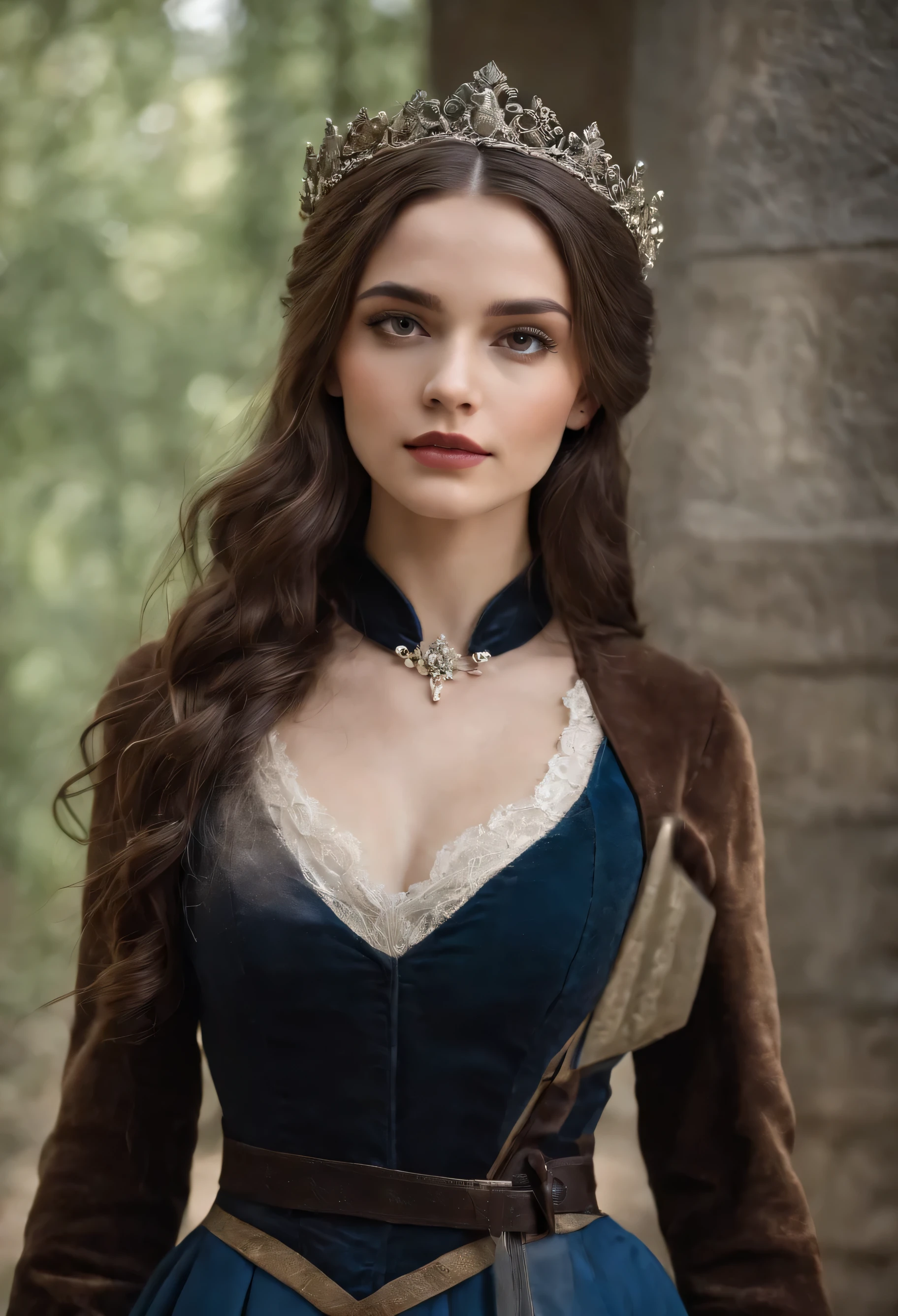 Quarta-feira Adams , mulher em torno de 19 anos,cabelo preto de corvo, Olhos azul distintos, vestindo uniforme escolar preto, esguio e gracioso, Lindo, Gothic, luz de velas em um ambiente medieval, ultra sharp focus, foto realista, roupas femininas medievais, cores tetradicas, grande ,