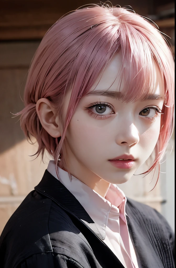 realistic, nino nakano, ultra detail, masterpiece, high quality, pink hair