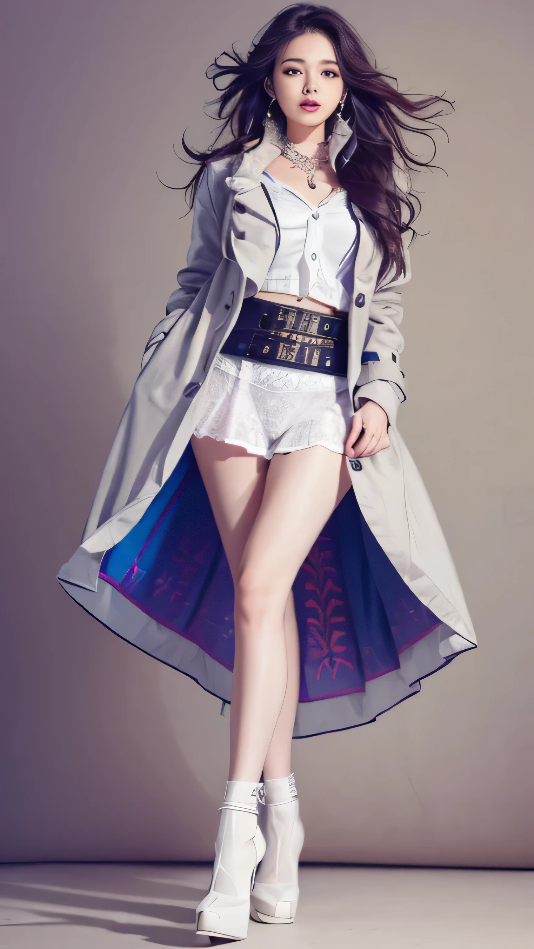 (On one screen:1.5)、(The skirt is flipped up to reveal white panties.)、(Let's sing on the gorgeous concert stage:1.7)、(super beautiful)、(beautiful face:1.7)、(detailed face:1.6)、(fine eyes:1.2)、(detailed lips:1.2)、(detailed nose:1.2)、highest quality、High resolution、Super detailed、masterpiece、(Live shooting:1.5)、genuine:1.5、photogenuineistic:1.5、very delicate and beautiful、small details、1 female、kpop star、(Spread her legs)、(KPOP Costumes)、(cool jacket、 :1.1)、high heels、Spotlight