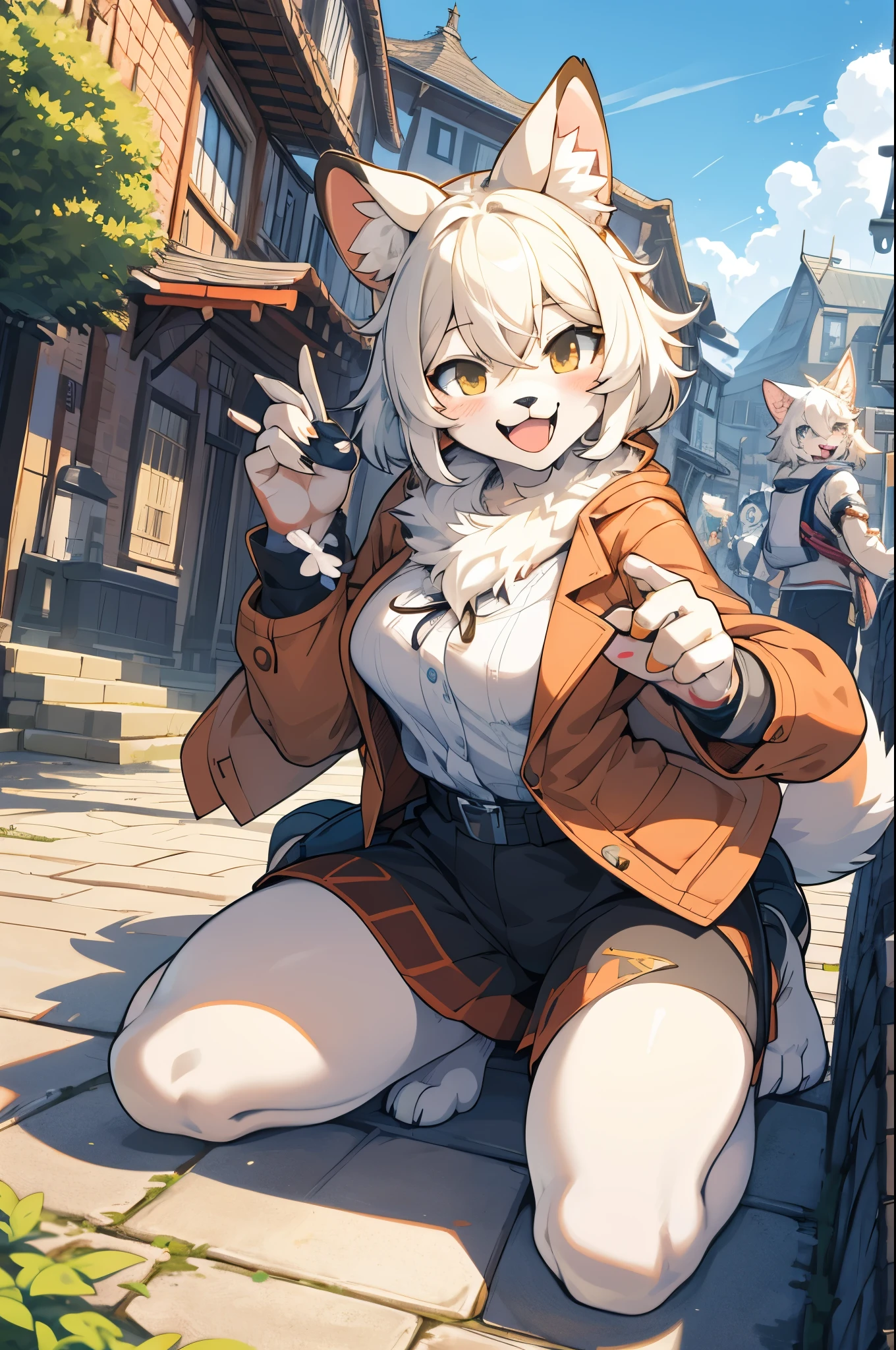 cover_page, super high resolution, detailed background, World Heritage Site, 6+boys, 6+girls, Happy, joyful, absurdres(Photos of solo travelers)(kemono, furry anthro),