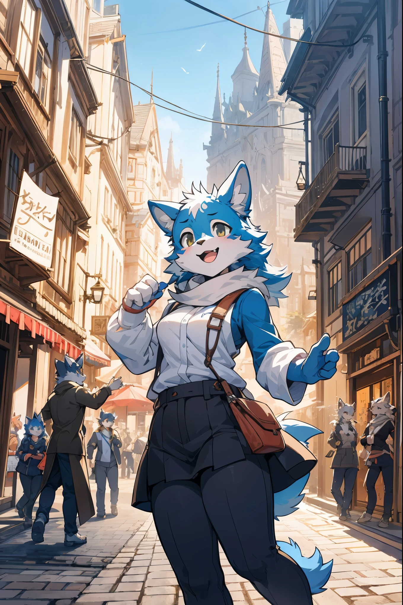 cover_page, super high resolution, detailed background, World Heritage Site, 6+boys, 6+girls, Happy, joyful, absurdres(Photos of solo travelers)(kemono, furry anthro),