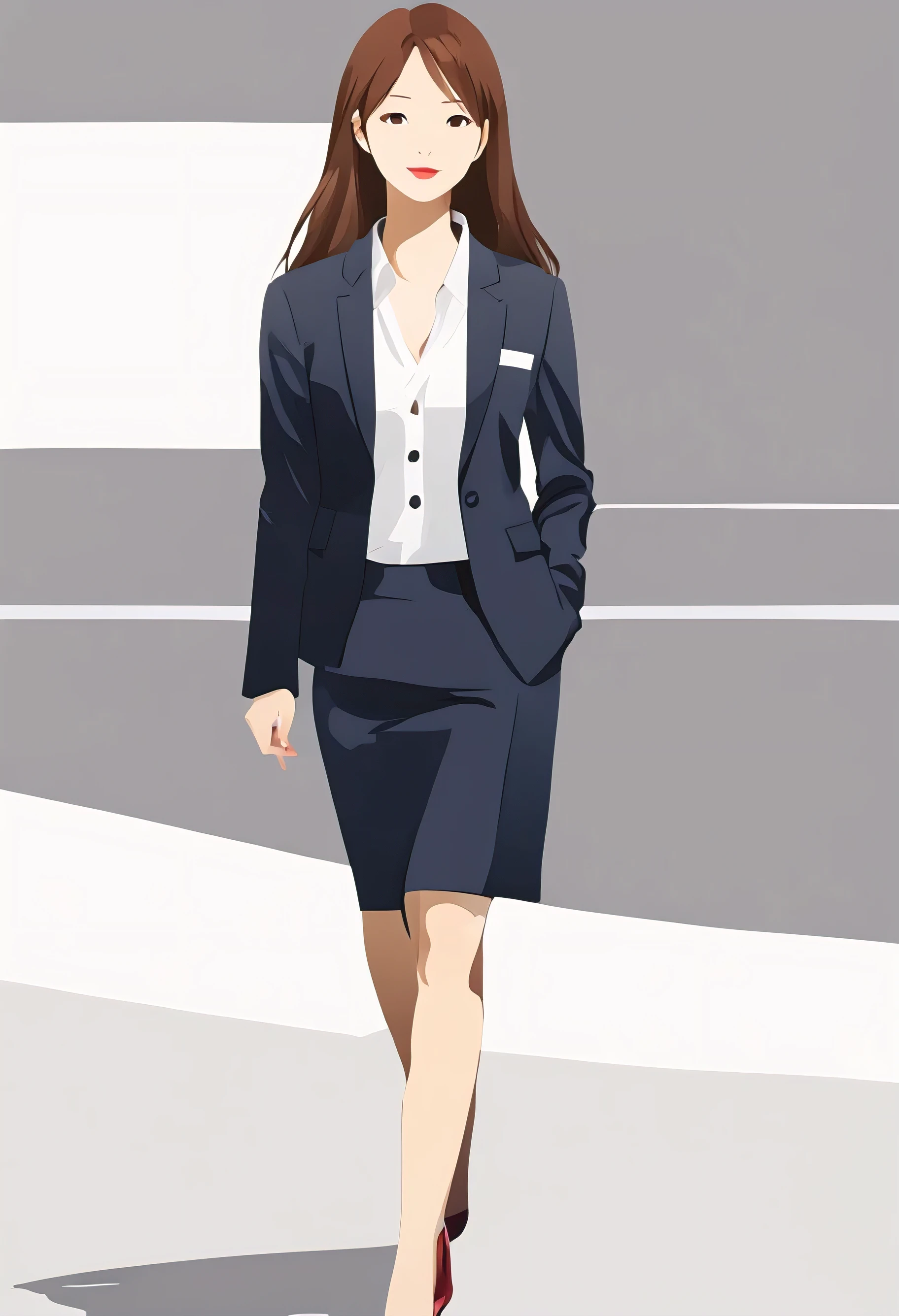 (((simple illustrations))) woman　Japanese　young　1 person　suit　business woman