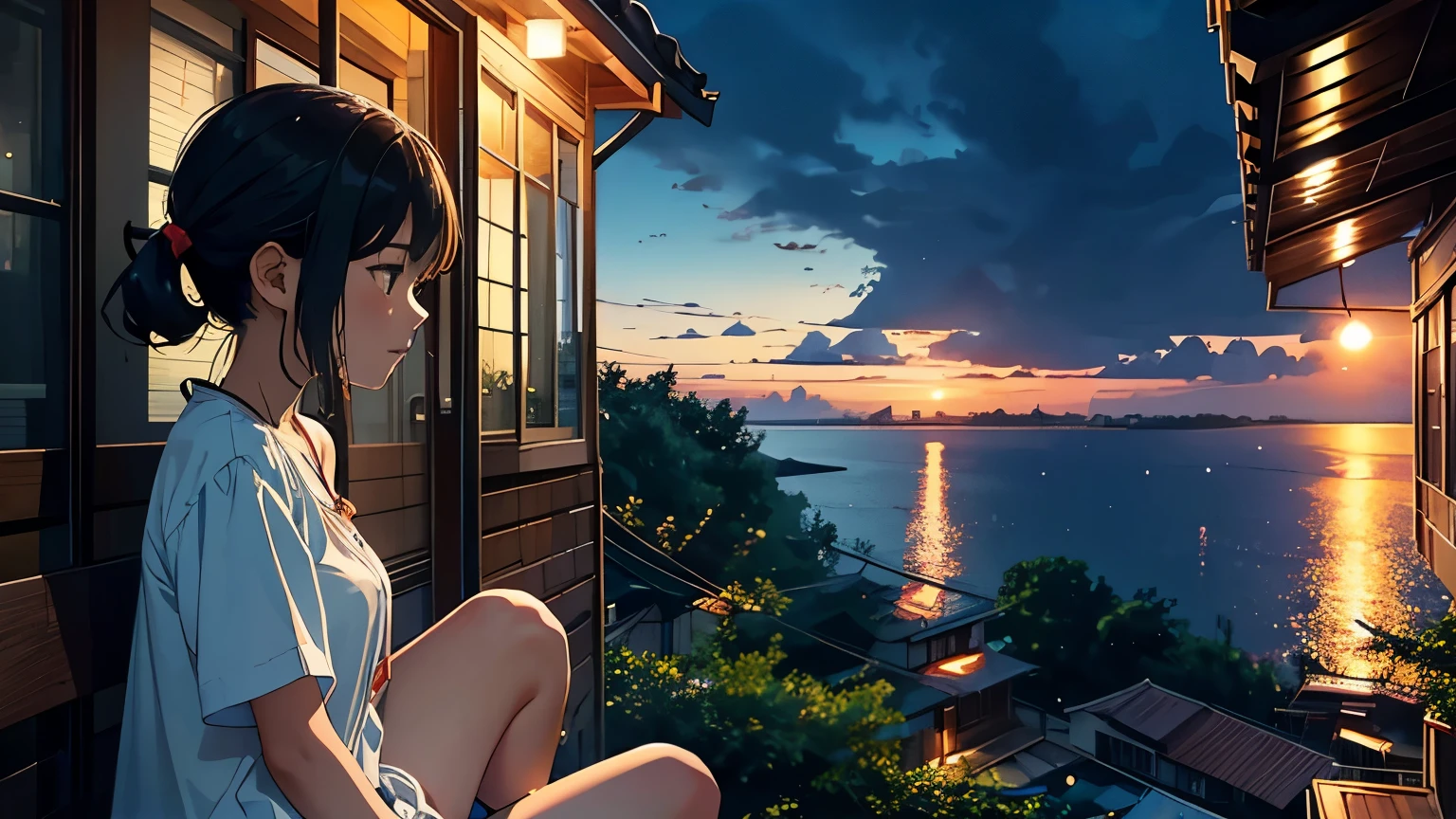 (realistic:1.3), finely detailed, quality, rembrandt lighting, (masterpiece:1.2), (photorealistic:1.2), (best quality), (detailed skin:1.3), (intricate details), dramatic, ray tracing, 1girl, japanese girl, 21 years old, detailed skin texture, (blush:0.5), (goosebumps:0.5), subsurface scattering, smiling, medium breasts, updo hair, pinned up hair, naked, (submerged up to neck, sitting in bathtub, bubble bath, lots of soap foam:1.2), from side, bathroom window, white tile wall, (night, night sky, tokyo, cityscape, city lights), <lora:girllikebathroomwindow:1>