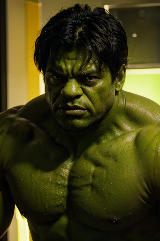 Hulk looking like Venon in yellow