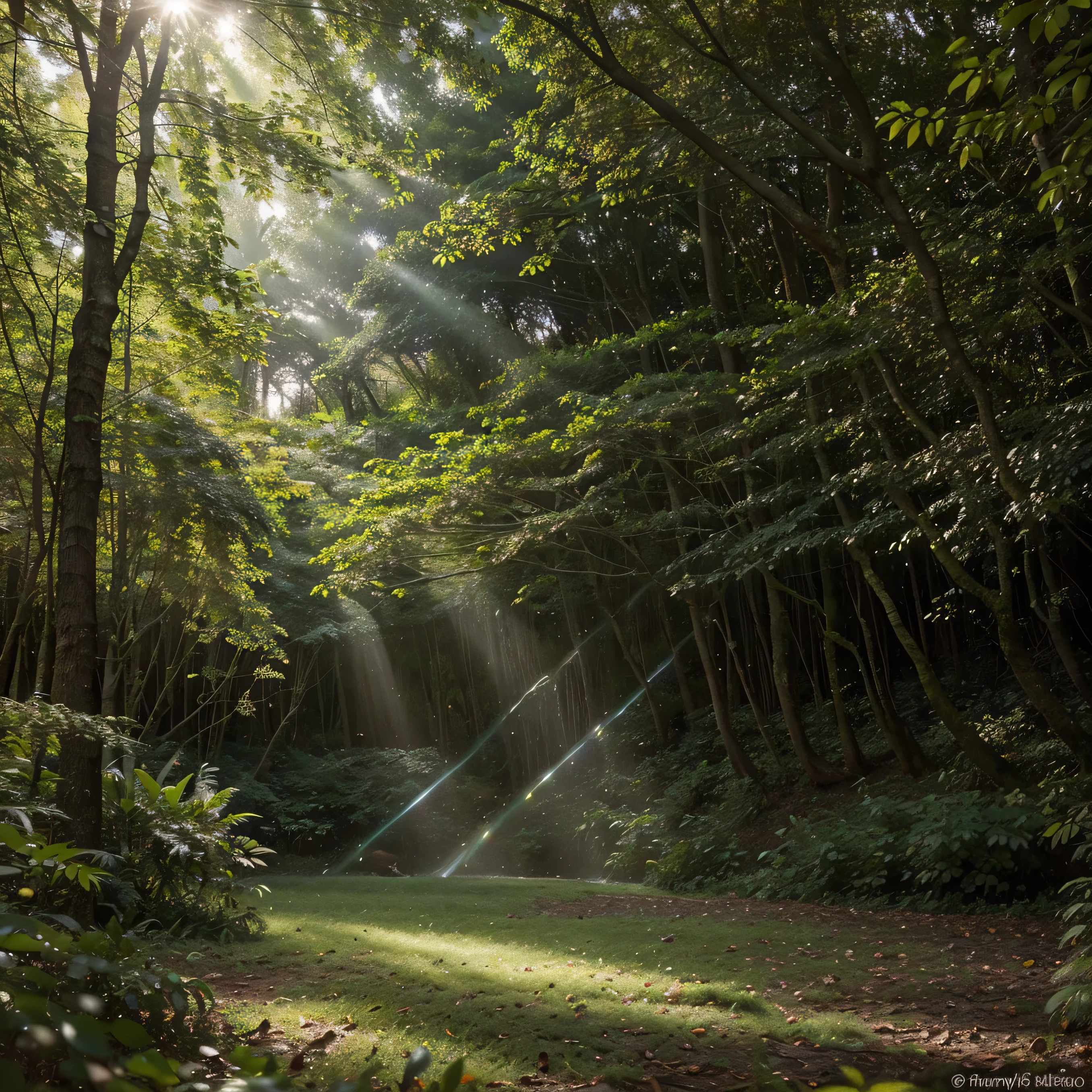 (melhor qualidade,ultra-detalhado),floresta de cogumelos, ethereal,Floresta encantada, cogumelos brilhantes,whispering trees,mystical atmosphere,luz solar suave filtrando pelas folhas,dreamlike colors,Arte de Fantasia,caprichoso,mythic,sobrenatural,lush vegetation,serene expression,Seductive presence,harmonia com a natureza,Dancing with butterflies,brilho luminoso,beleza transcendente,majestic presence,Seres Encantados,ethereal glow,aura calma,Ambiente tranquilo